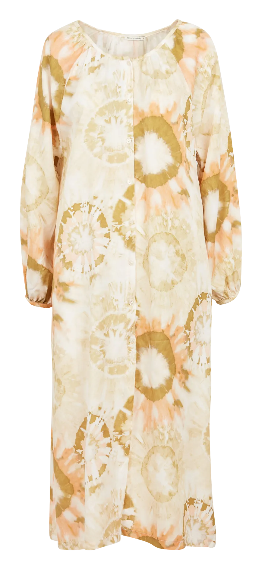 Robe midi col rond à imprimé Multicolore ALESSIA