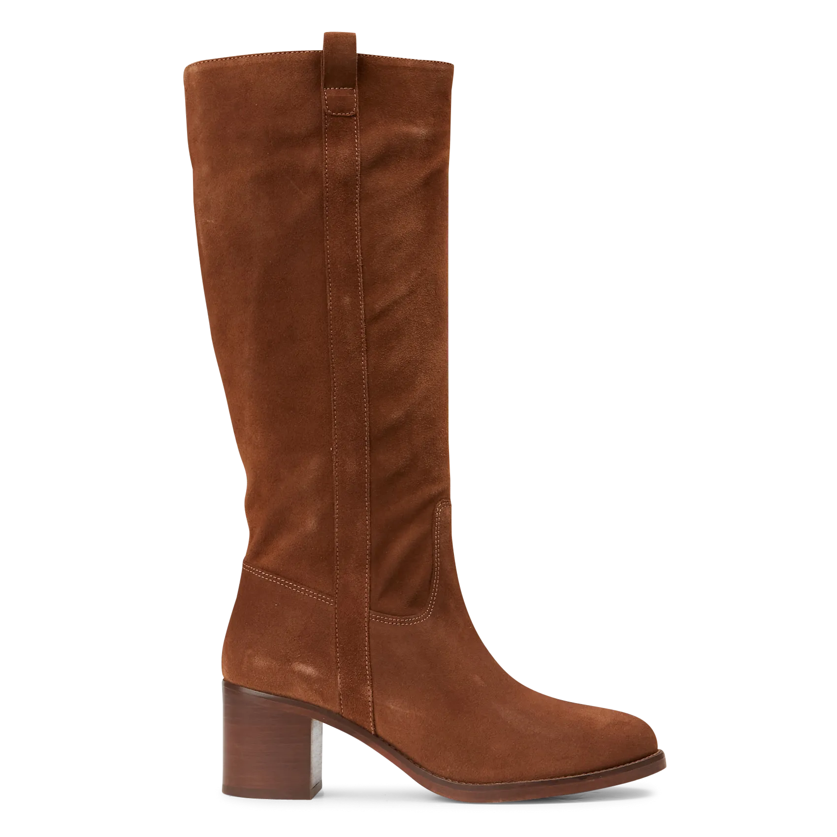 Bottes à talons en cuir velours Marron