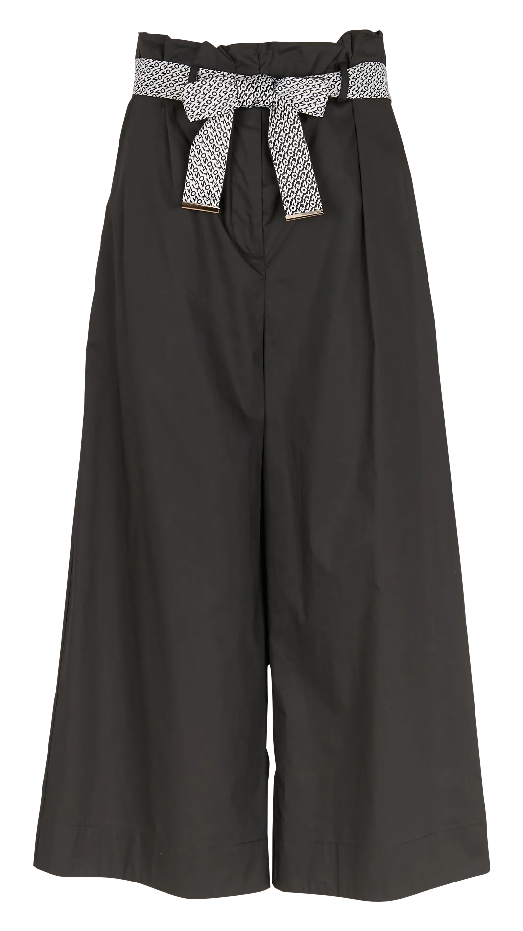 Pantalon carotte taille haute en coton Noir PUPA
