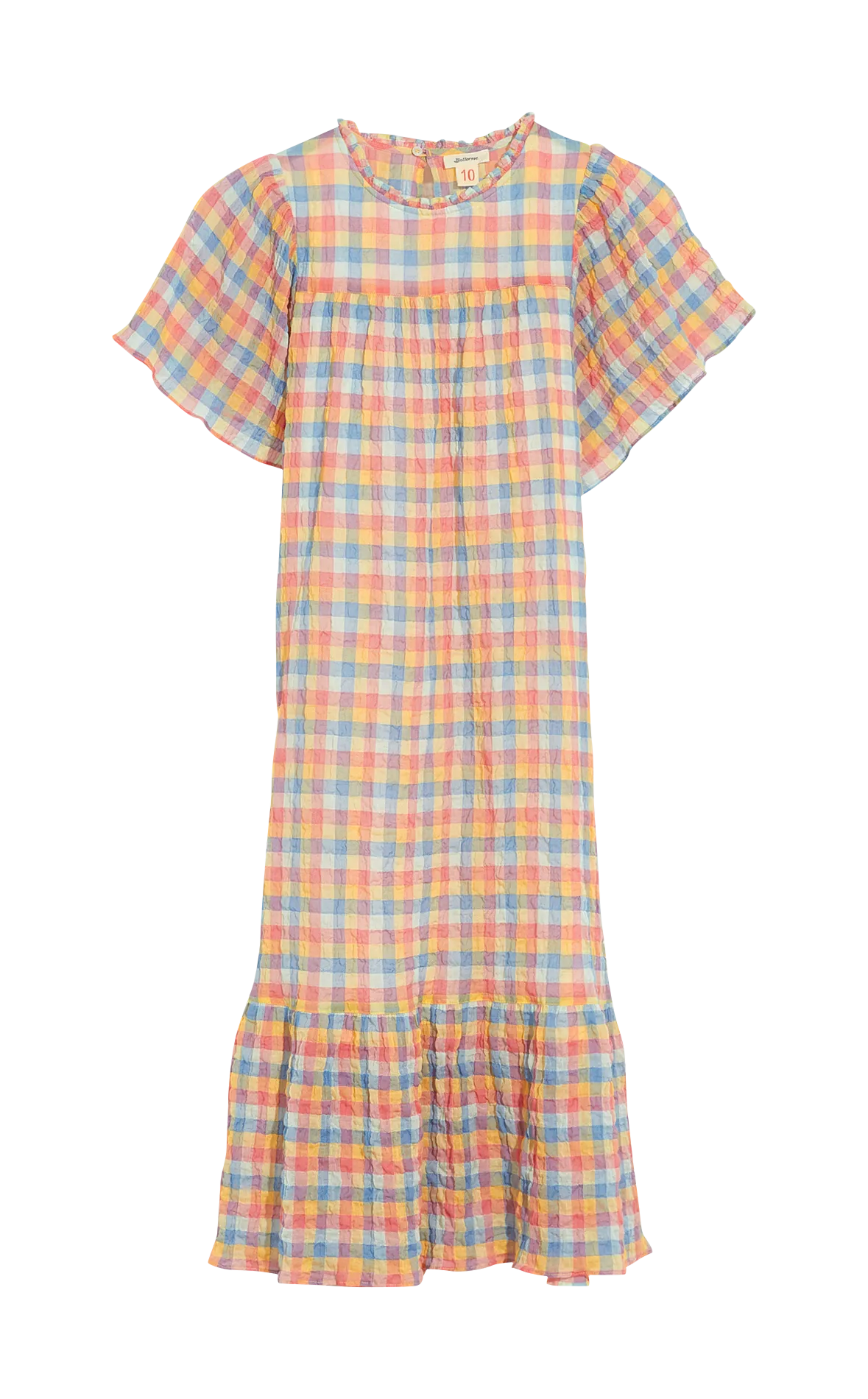 Robe longue col rond en coton mélangé Vert POEZIE