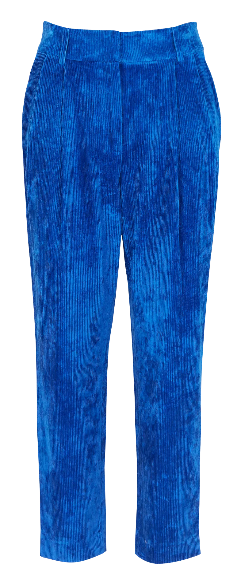 Pantalon droit en coton velours mélangé Bleu GABRIEL