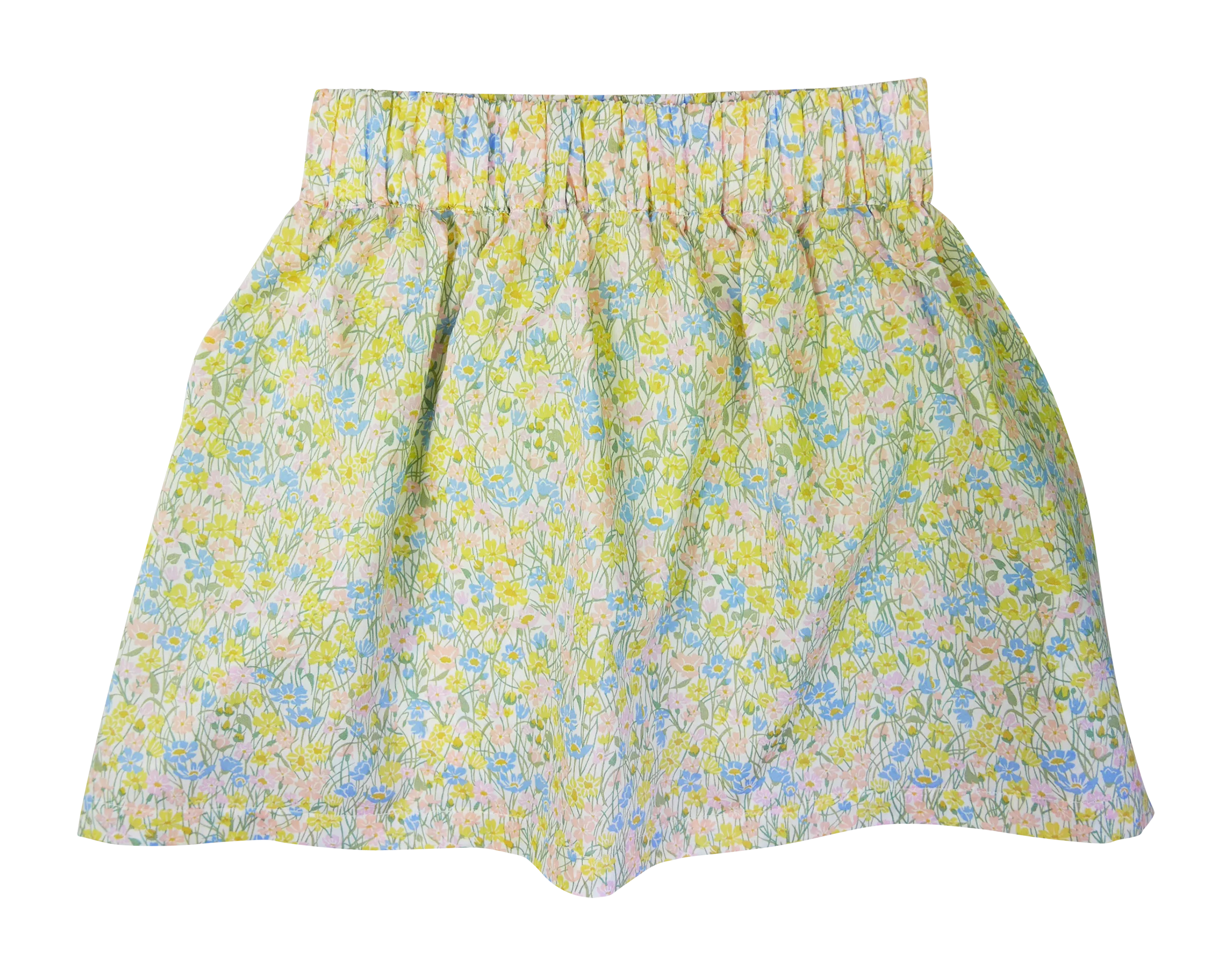 Jupe courte à imprimé fleuri Jaune