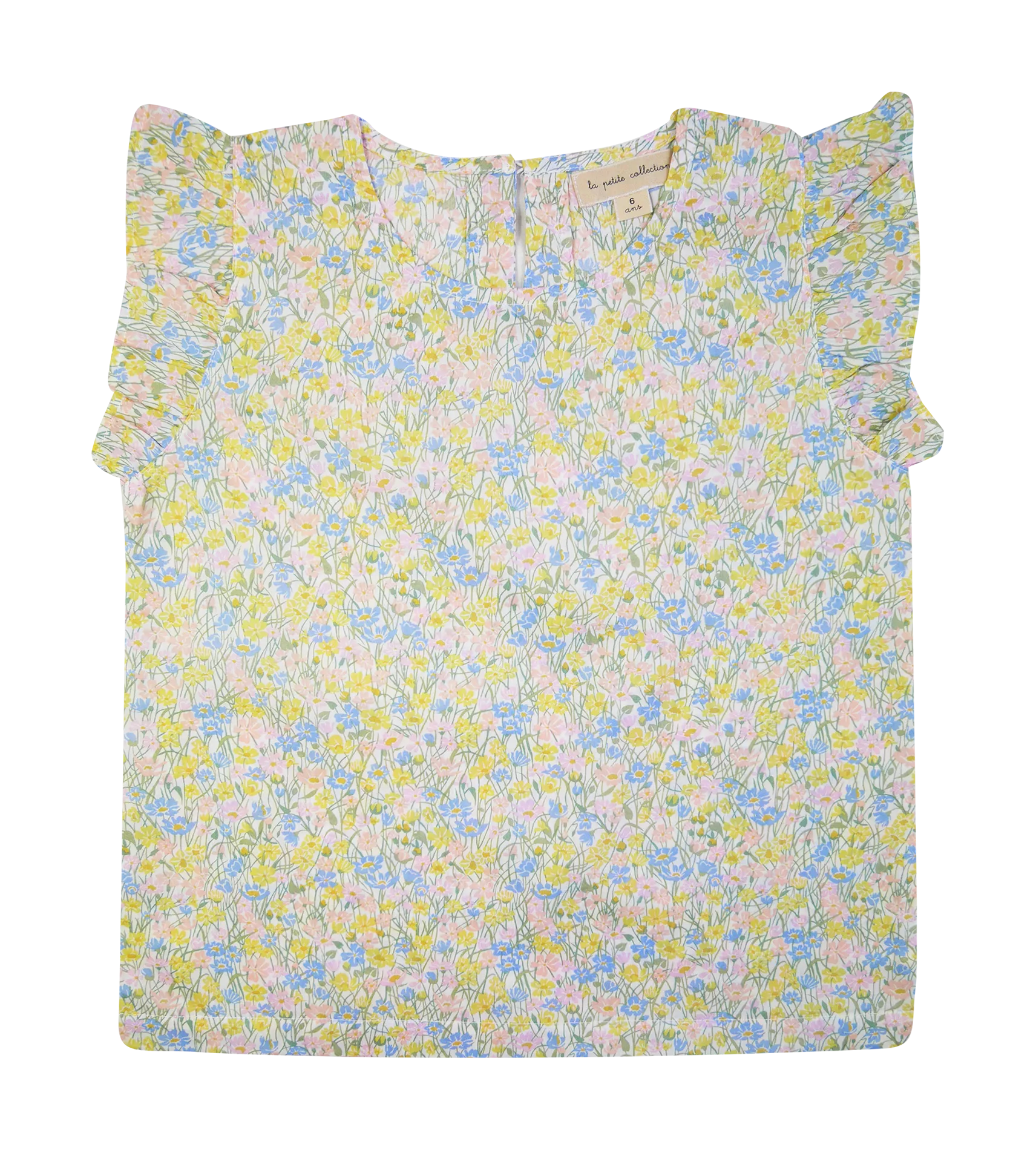 Blouse imprimée en coton bio Jaune