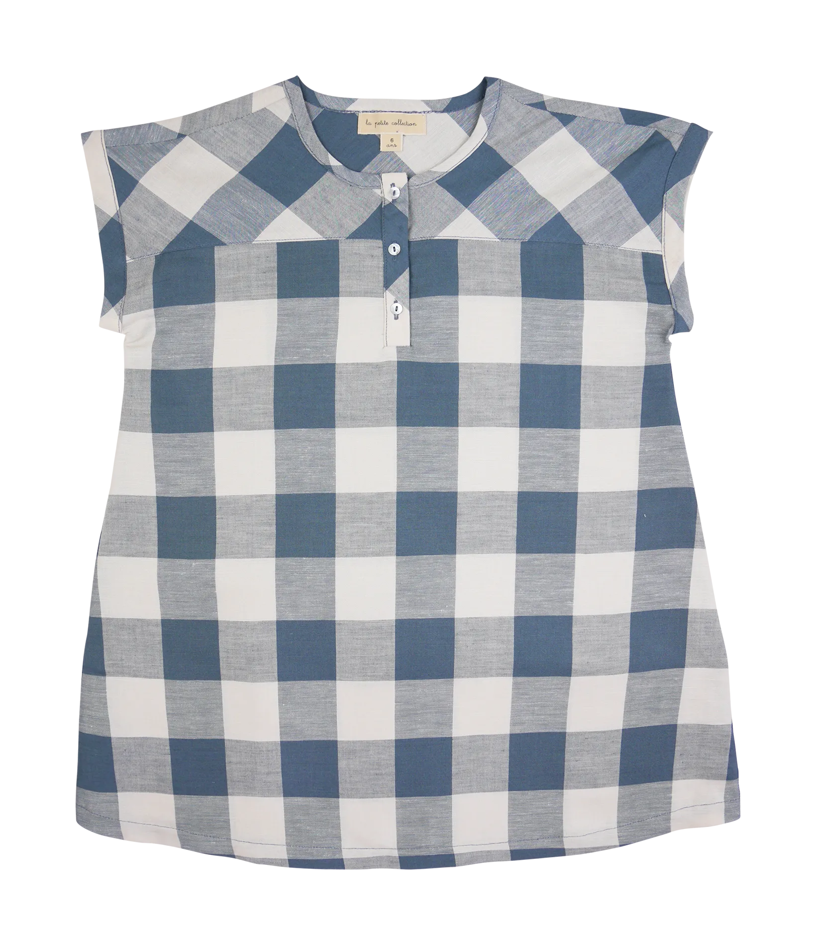 Robe courte à carreaux Bleu