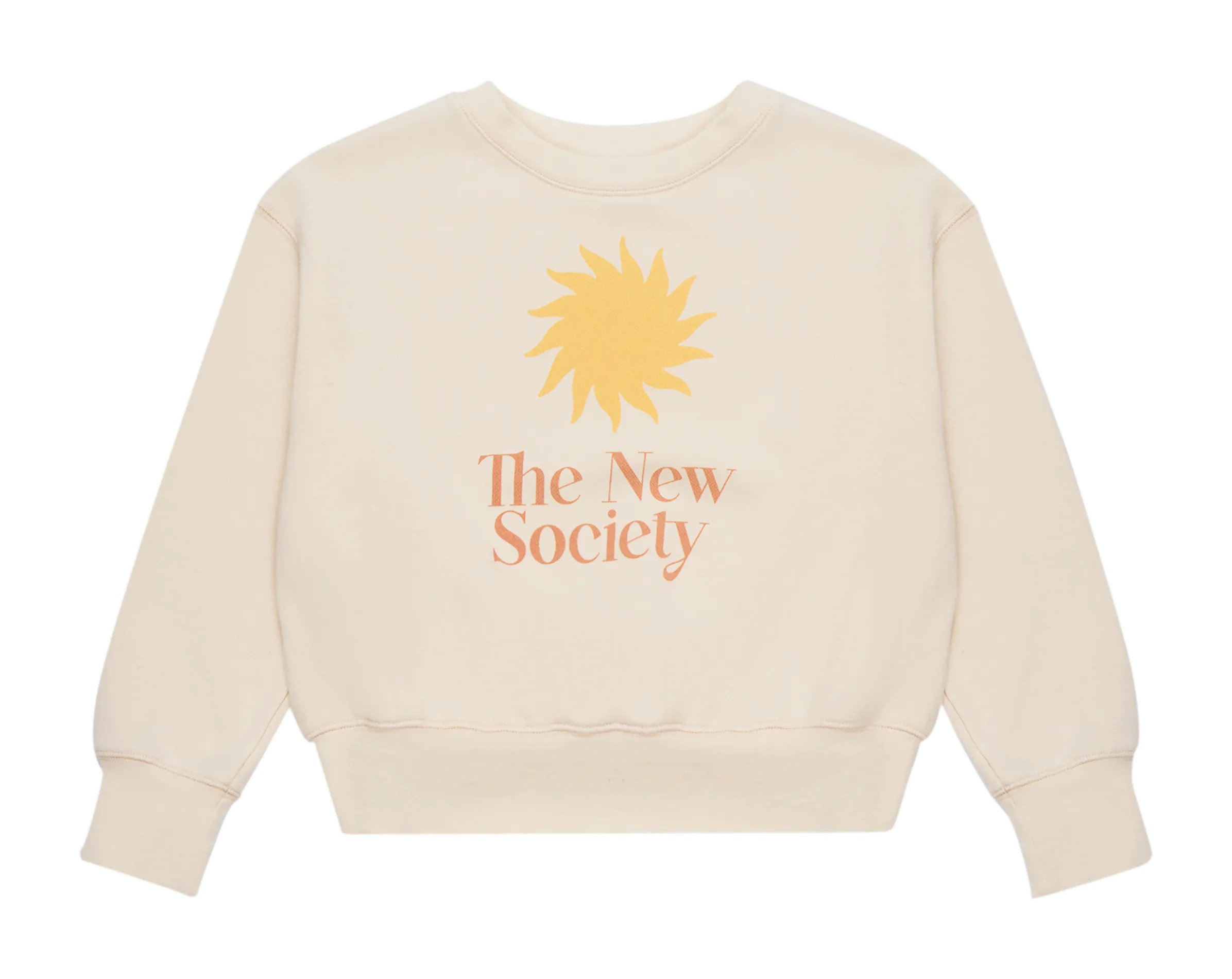 Sweat col rond en coton imprimé Beige SOLE