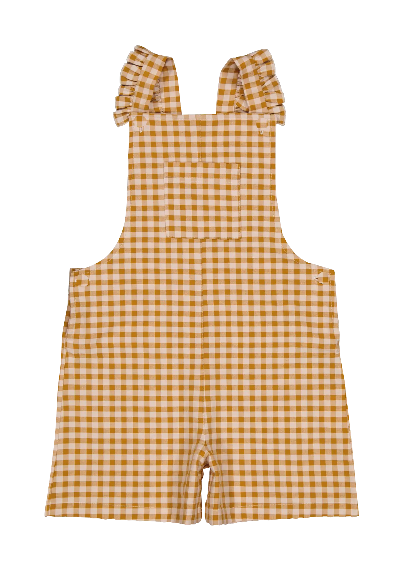 Salopette vichy en coton mélangé Orange NATHALIE