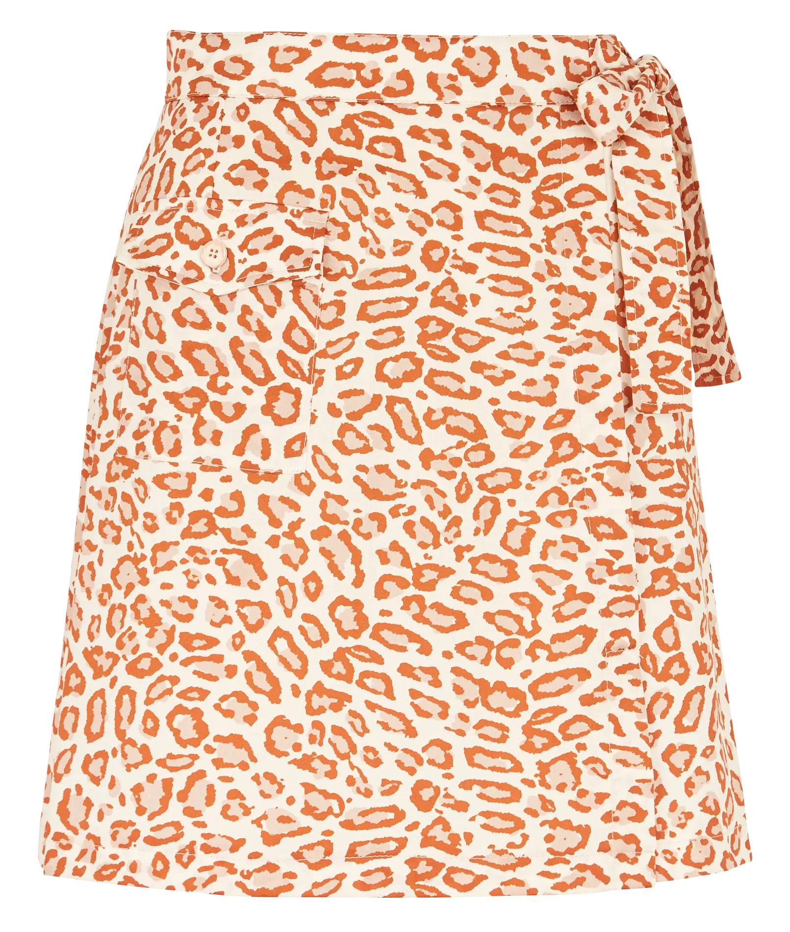 Jupe courte en coton imprimé Marron JURASSIQUE