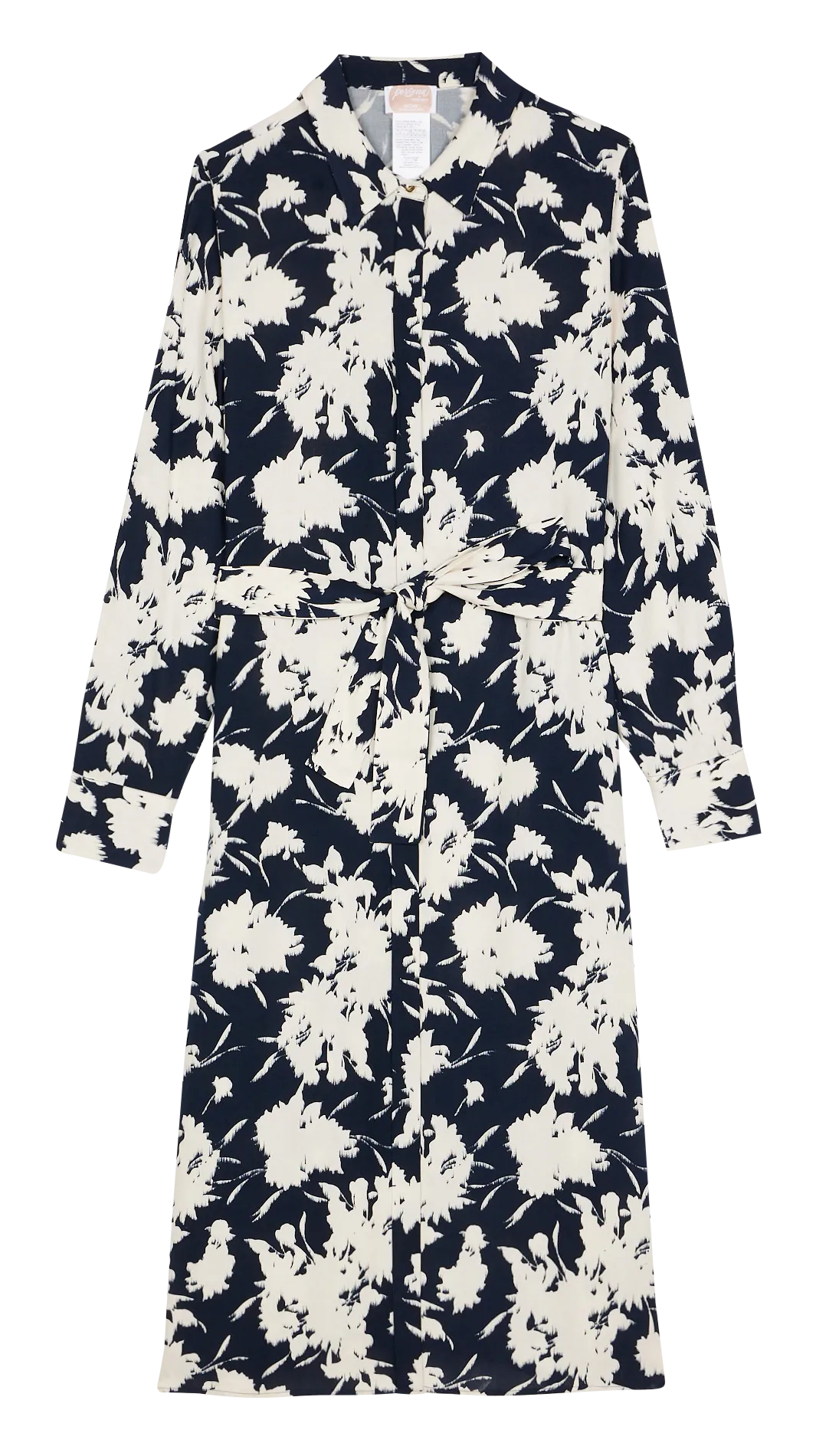 Robe midi fluide et imprimée Bleu DONNA