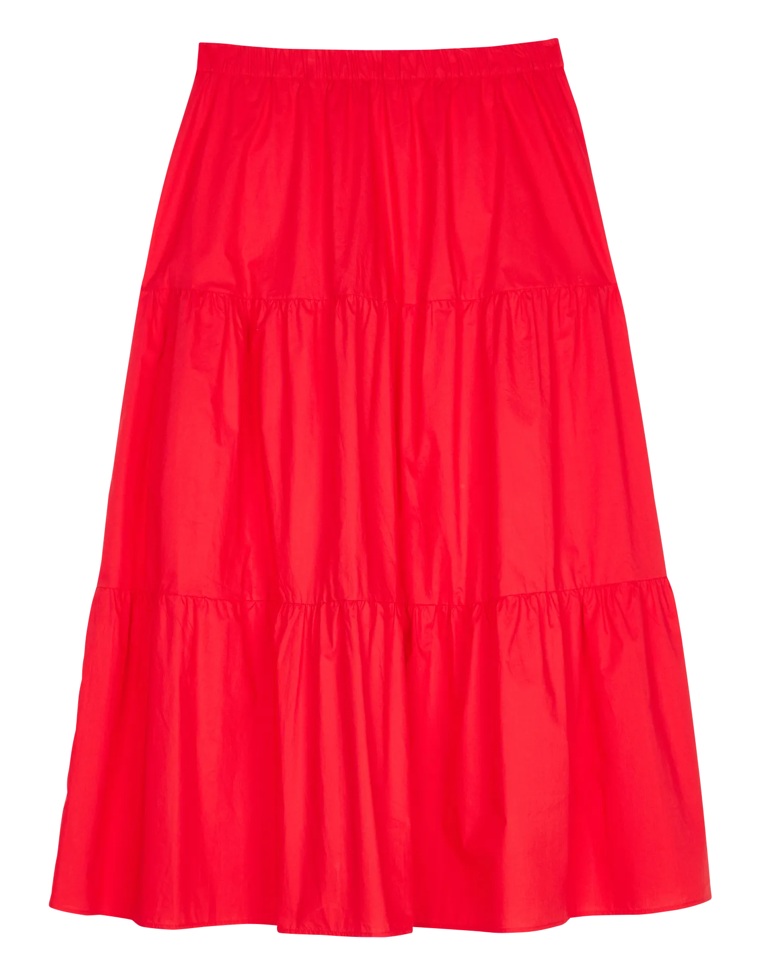 Jupe longue en popeline de coton Rouge CARICA