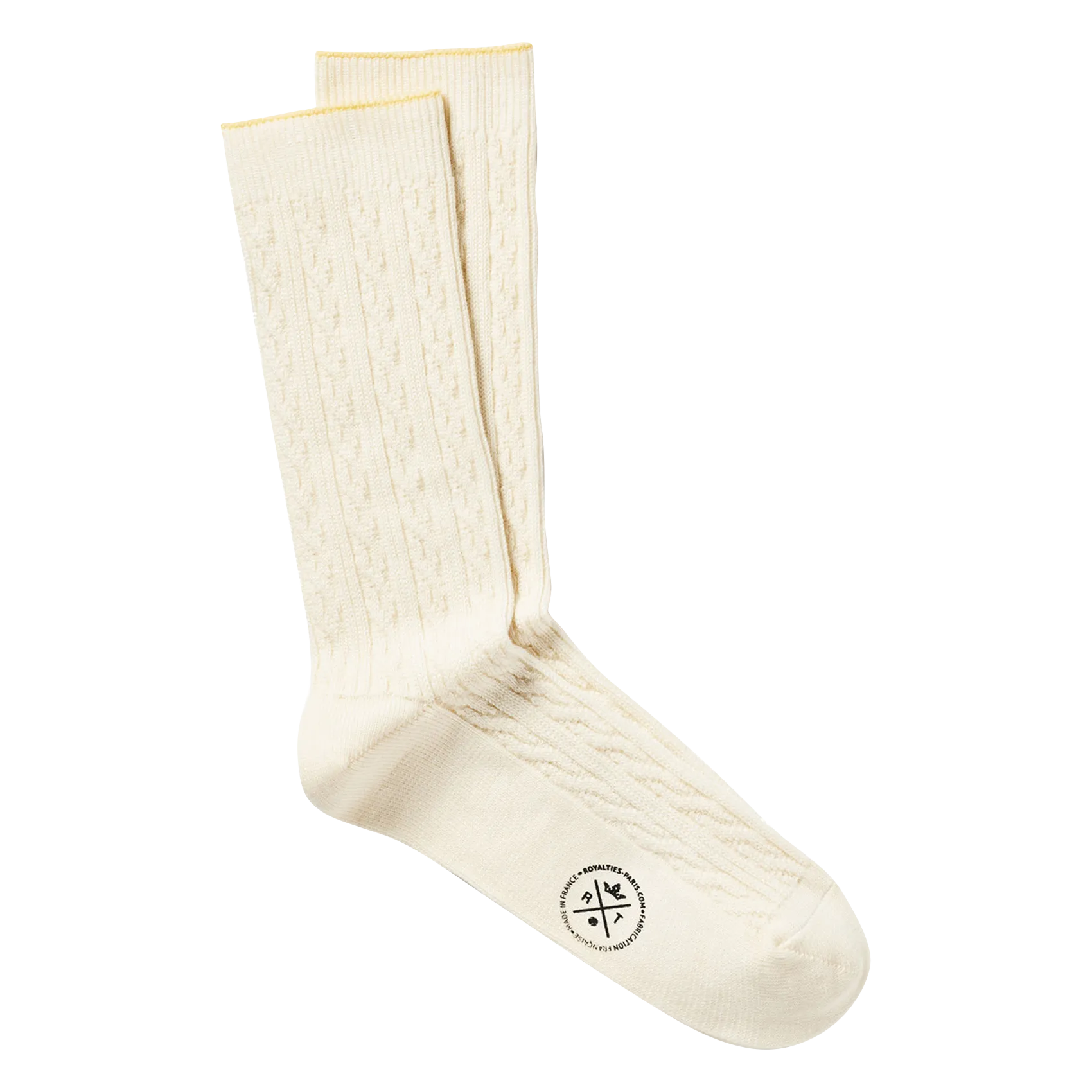 Chaussettes en coton mélangé à torsades Blanc GATSBY