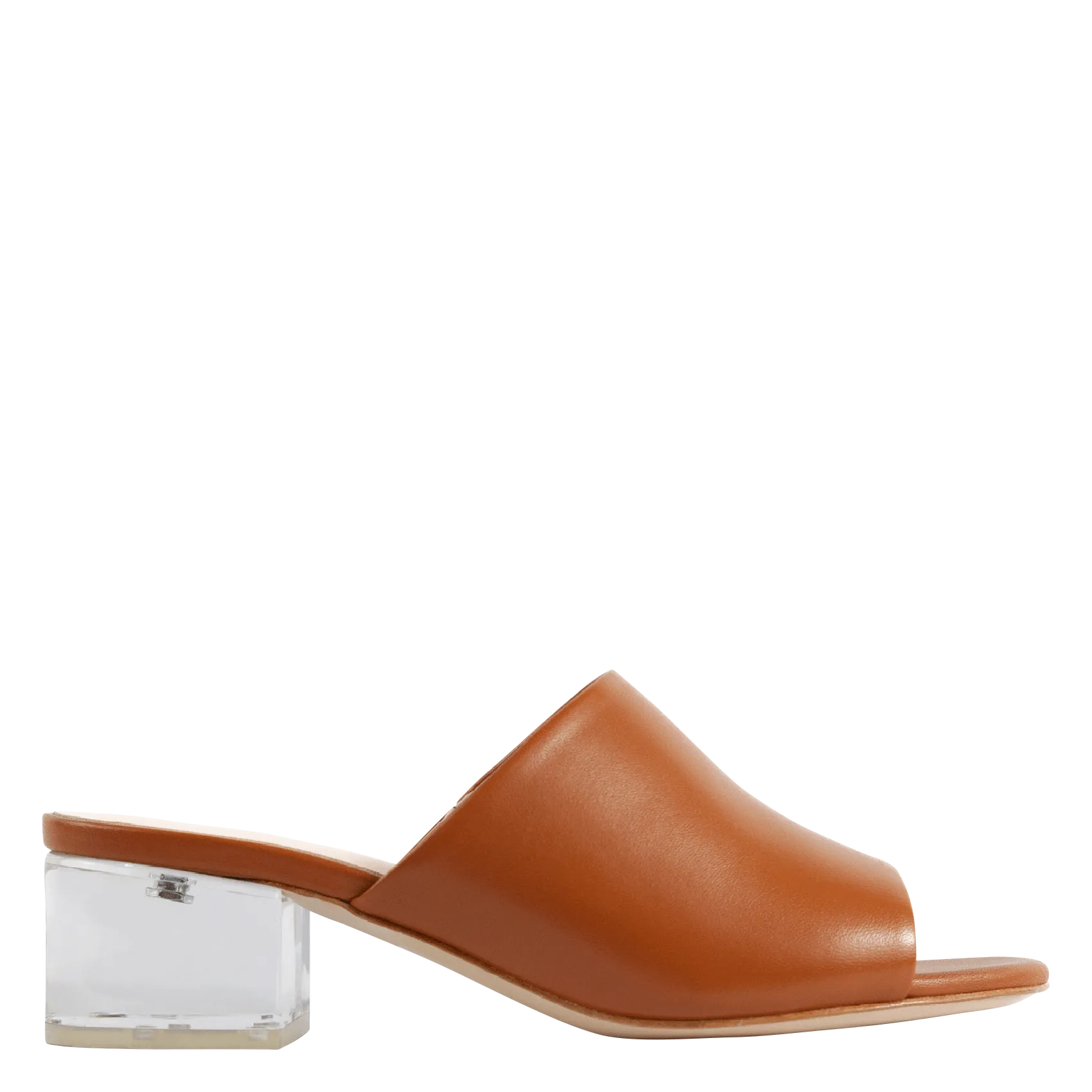 Mules à talon en cuir Marron PAM