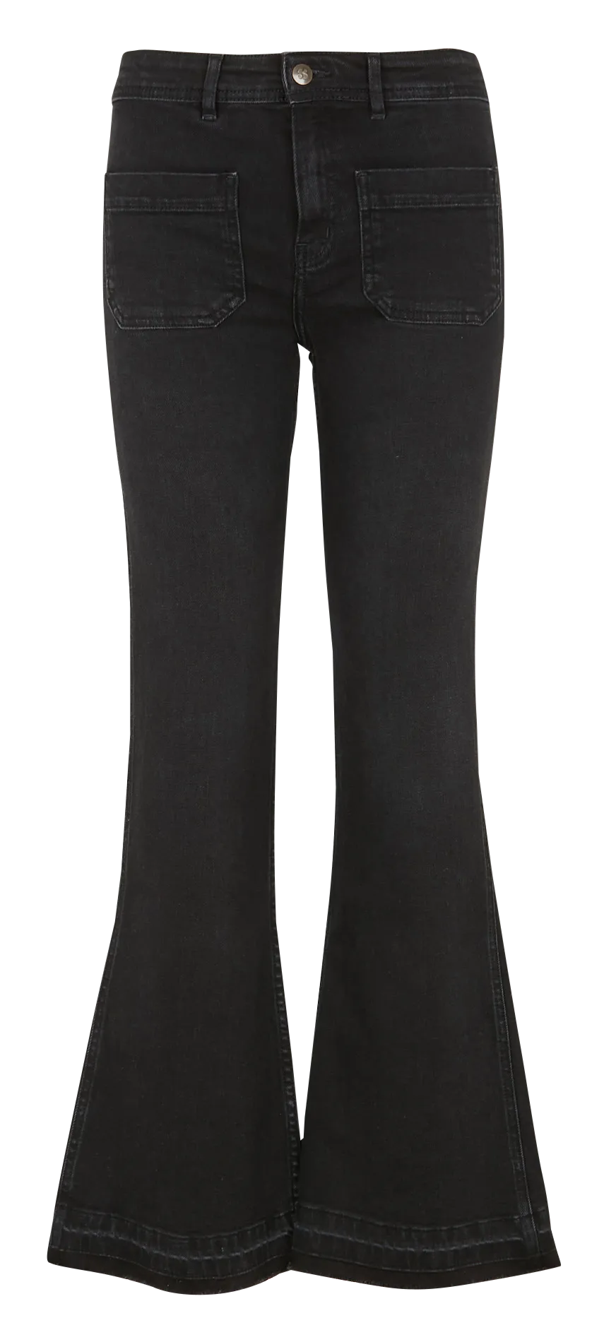 Jean flare en coton délavé Noir FRAISE