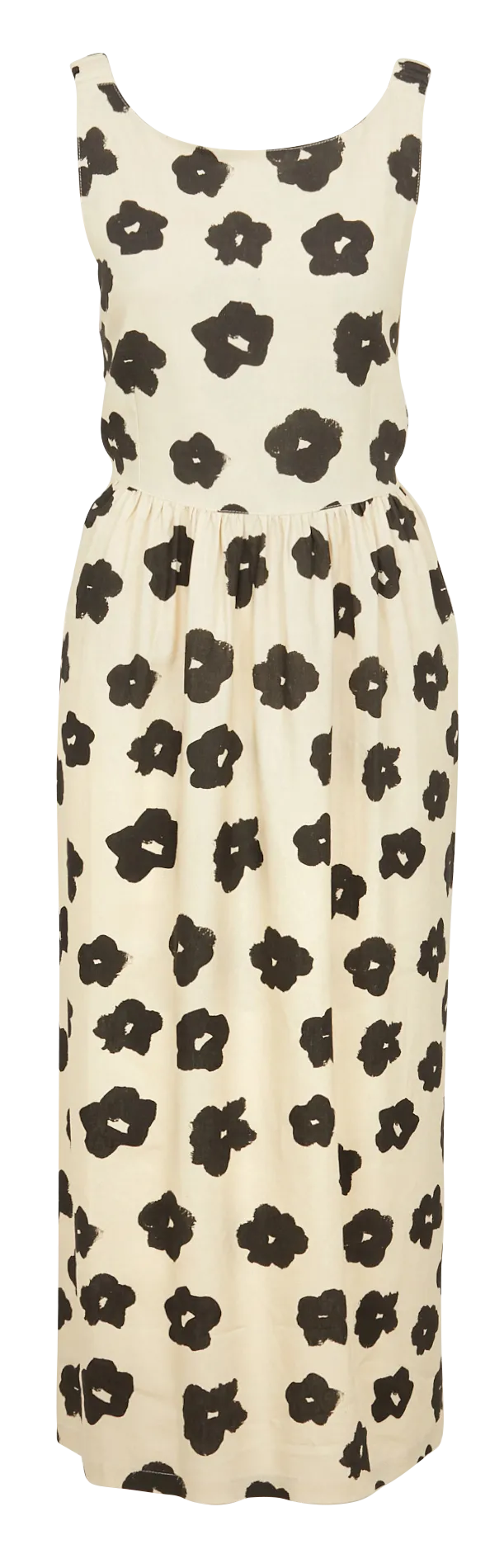 Robe longue évasée en lin mélangée Multicolore MARLENE