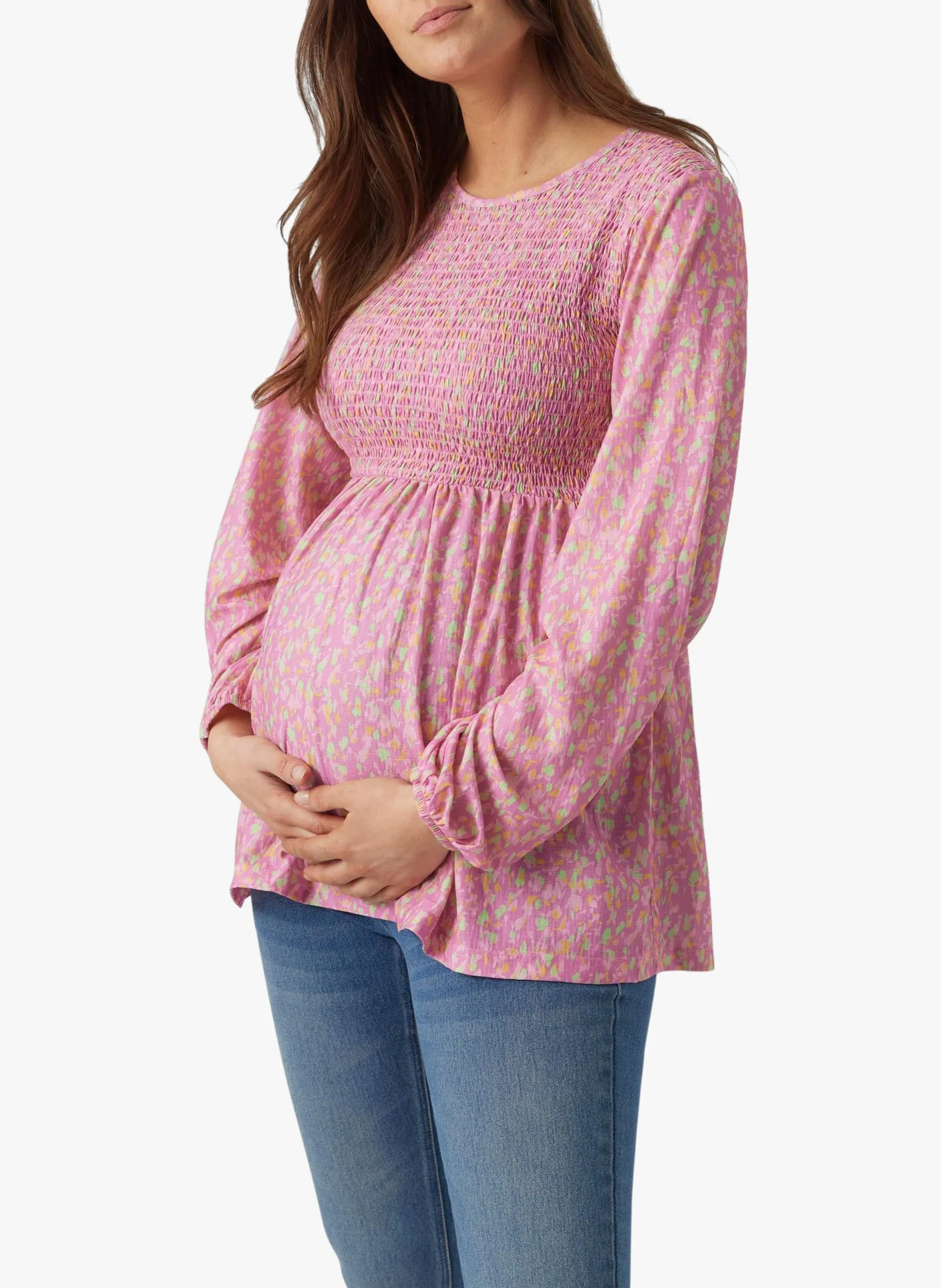 Top col rond imprimé Rose AMAYA