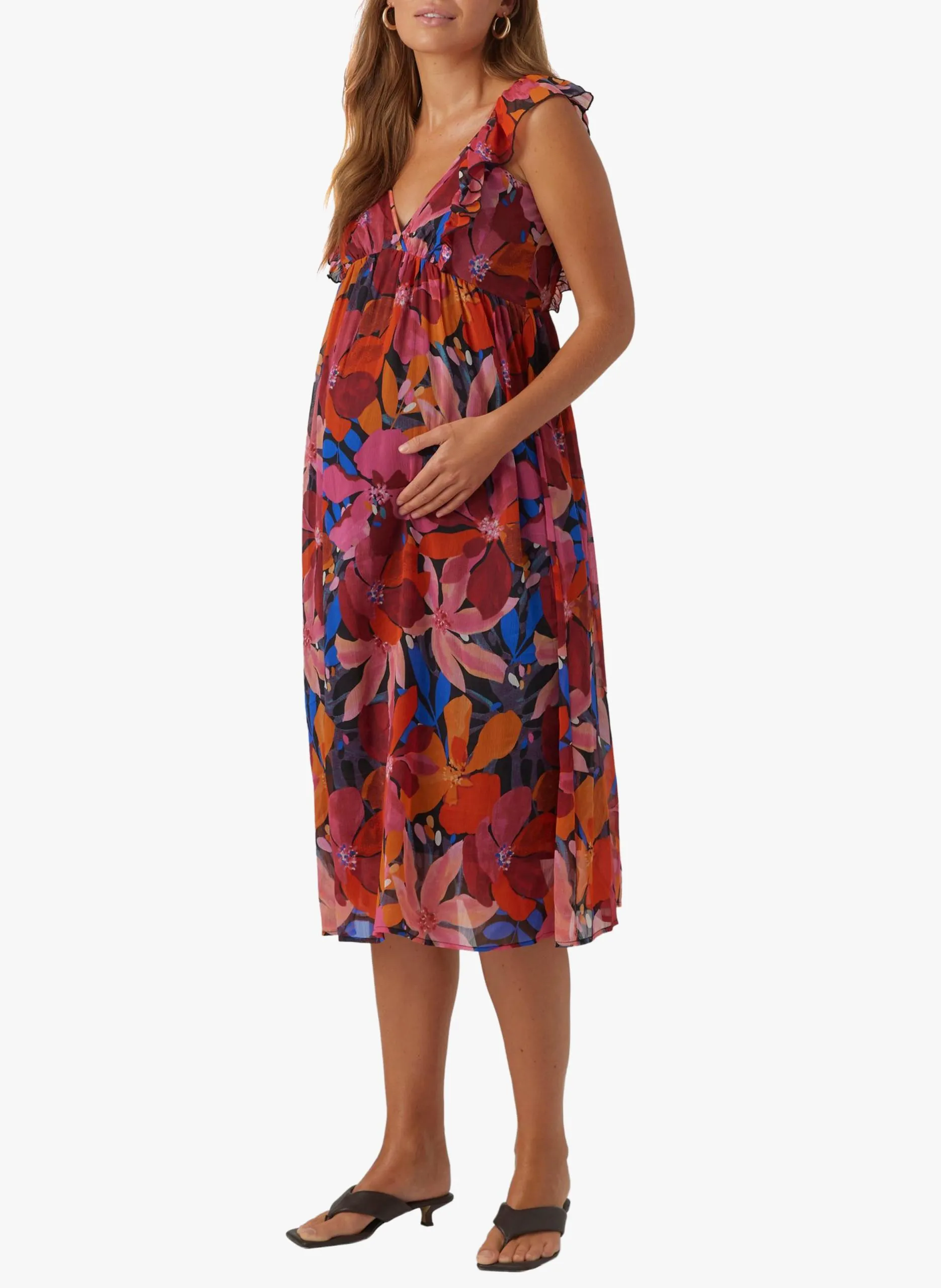 Robe courte col V imprimée Multicolore APRILIA