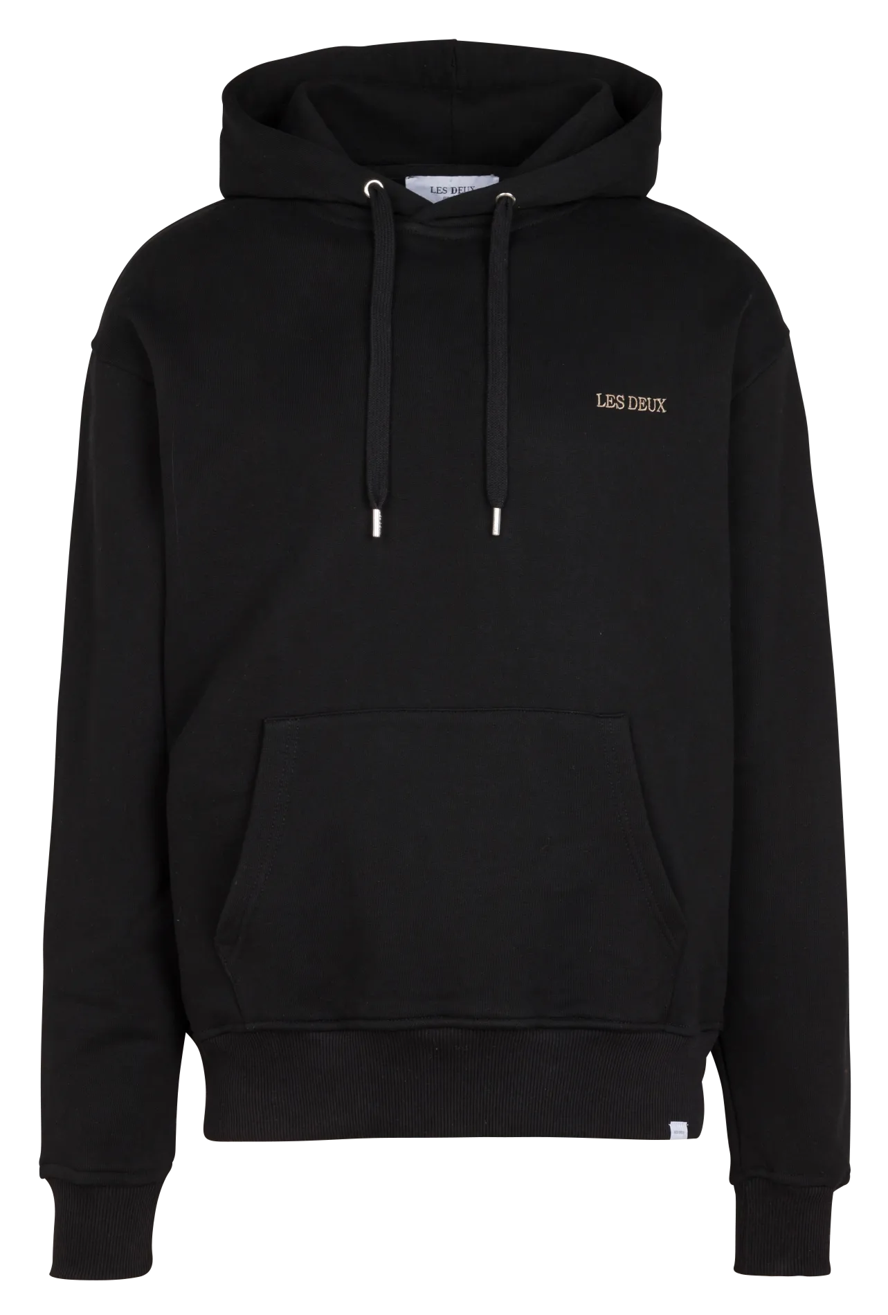 Sweat à capuche loose-fit brodé en coton Noir