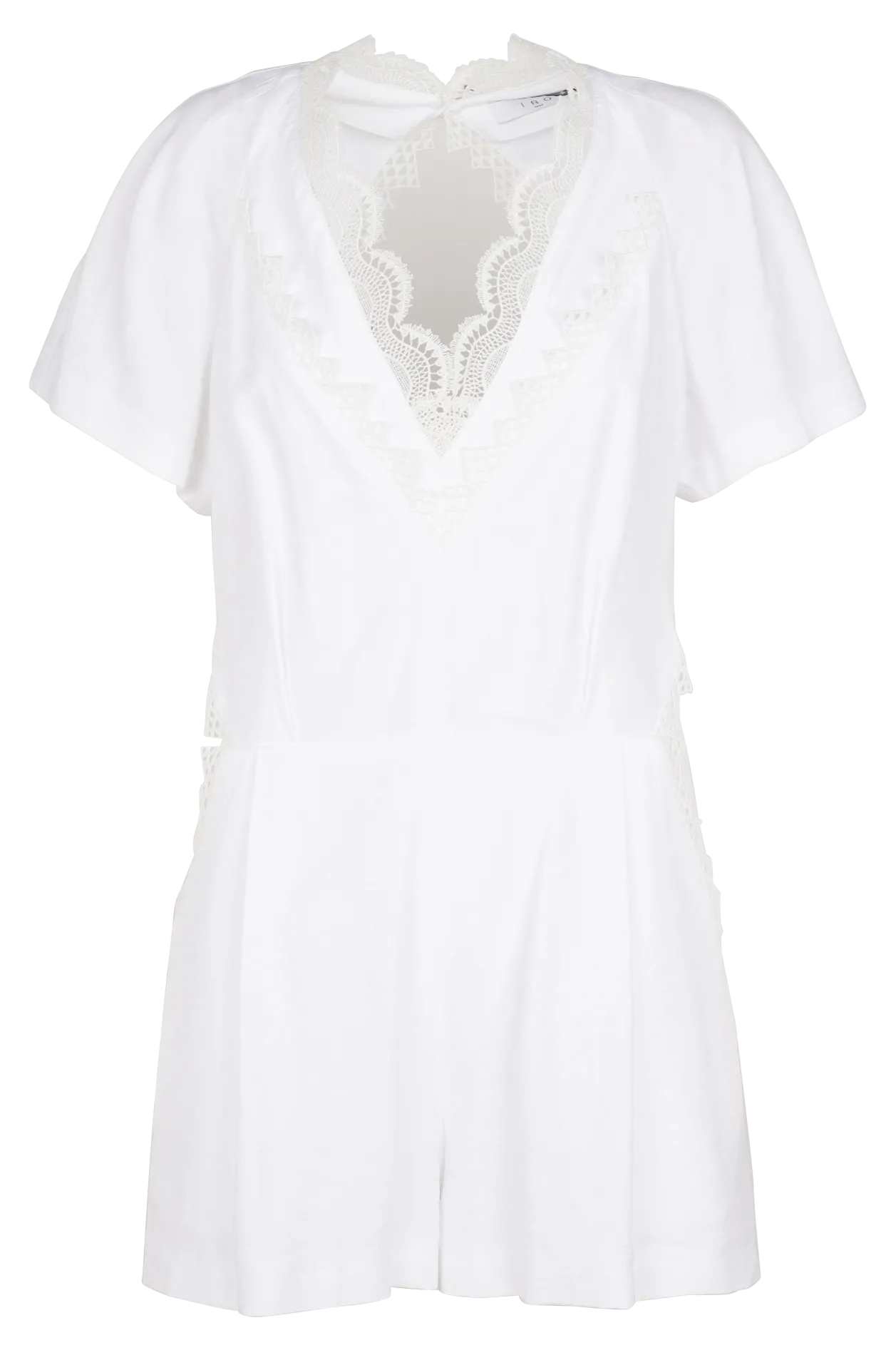 Combi short col V à dentelle Blanc LINNEAS