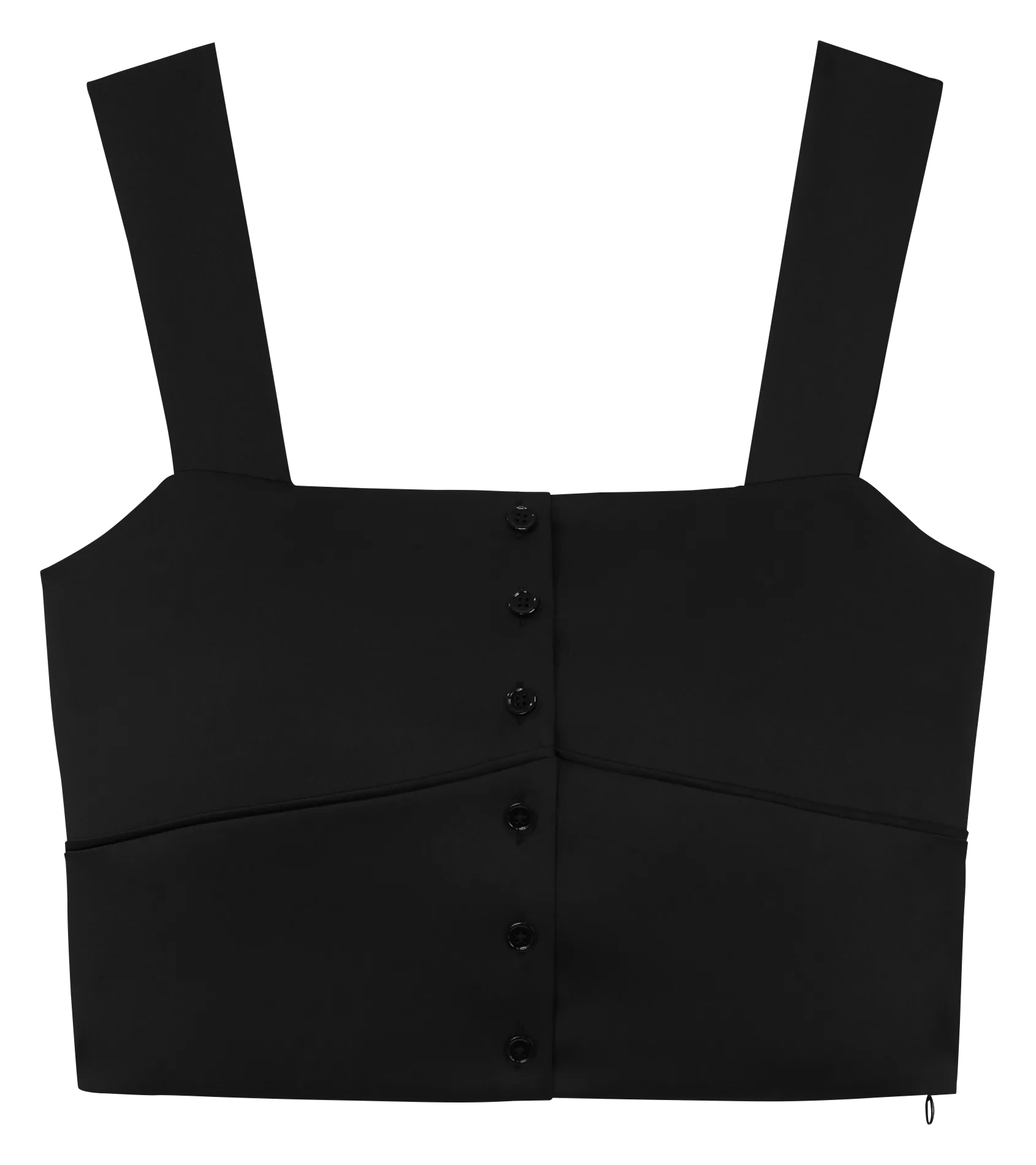 Crop top encolure carrée en coton Noir