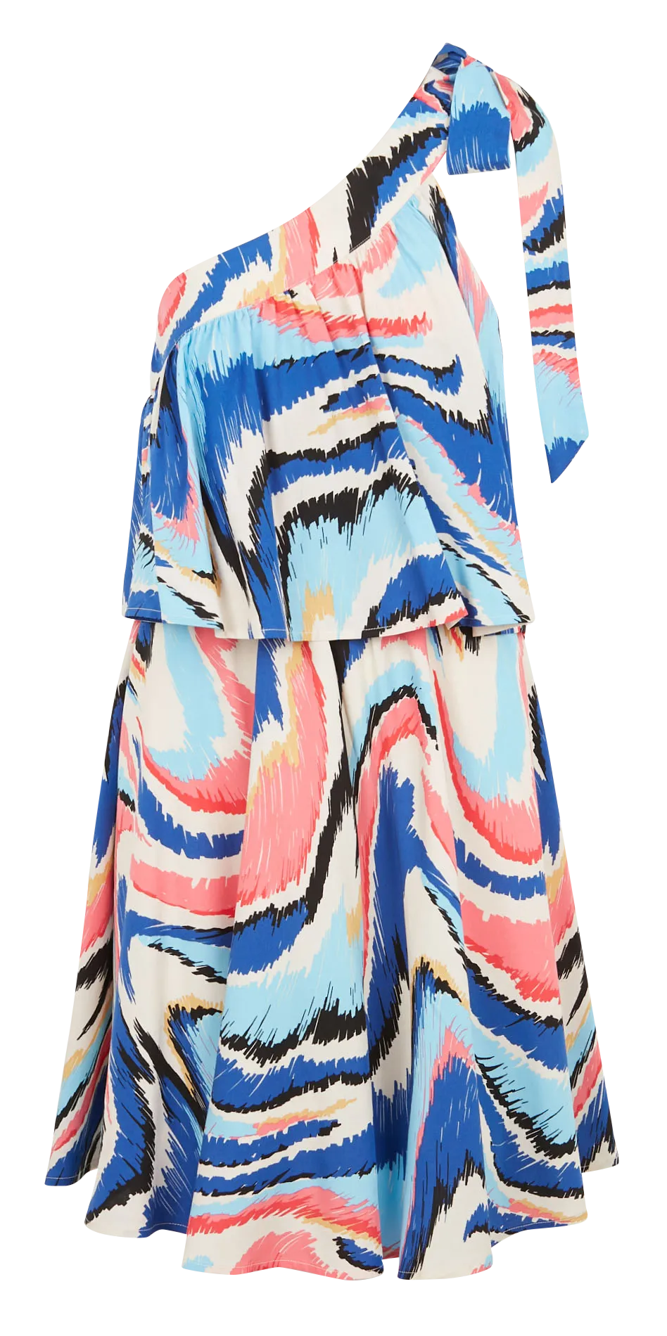 Robe courte bustier imprimée Blanc HILDI