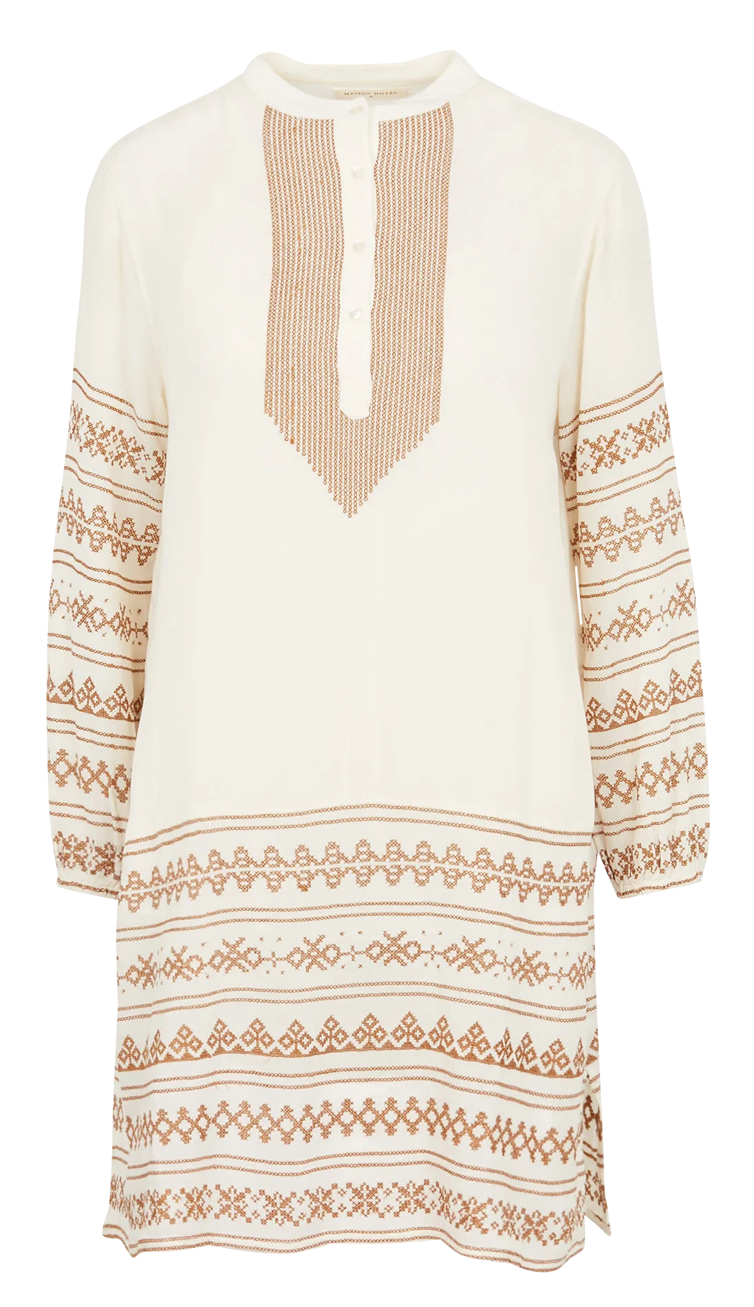 Robe courte col mao Blanc DOMINIQUE