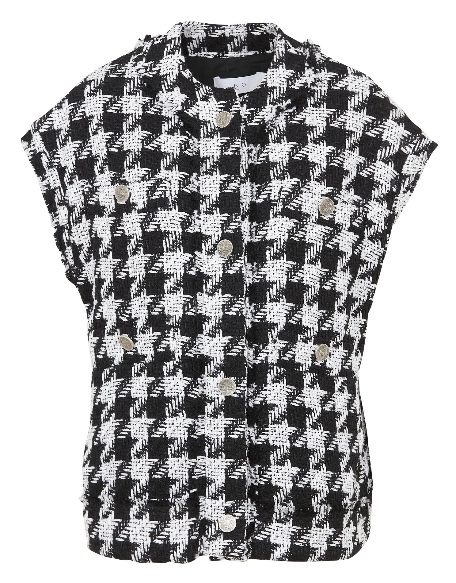 Veste col rond en coton mélangé Noir LILOUS