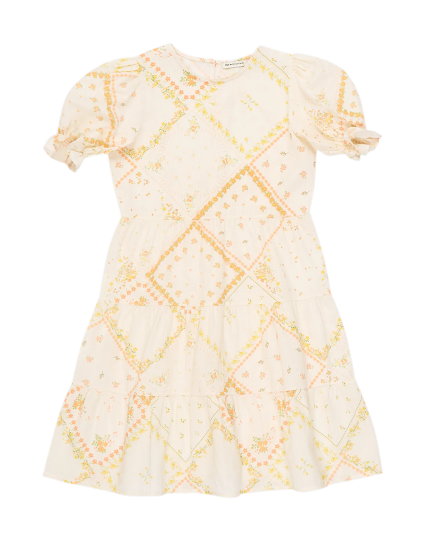 Robe évasée à col rond en coton bio imprimé Multicolore IDARA