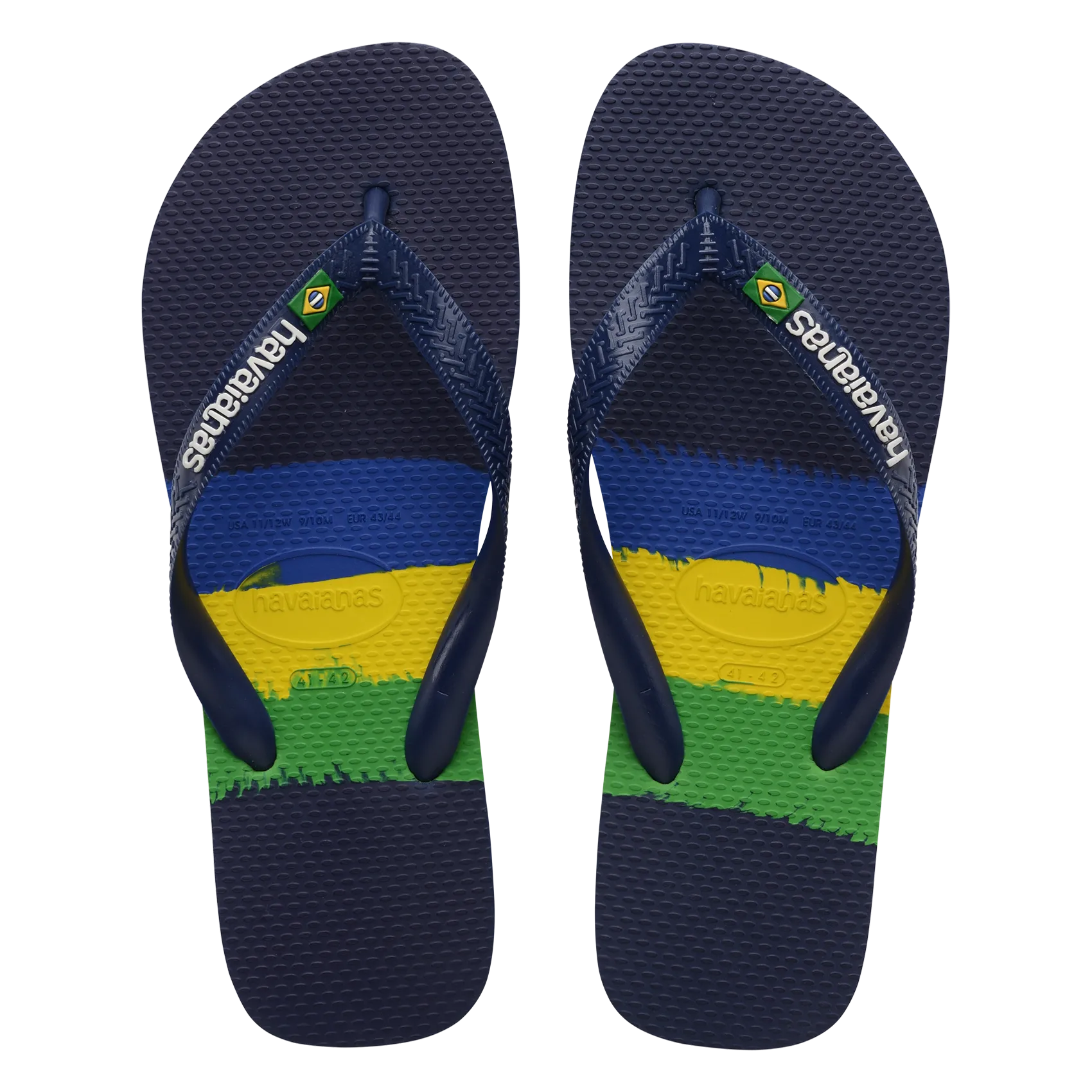 Tongs drapeau Brésil Bleu