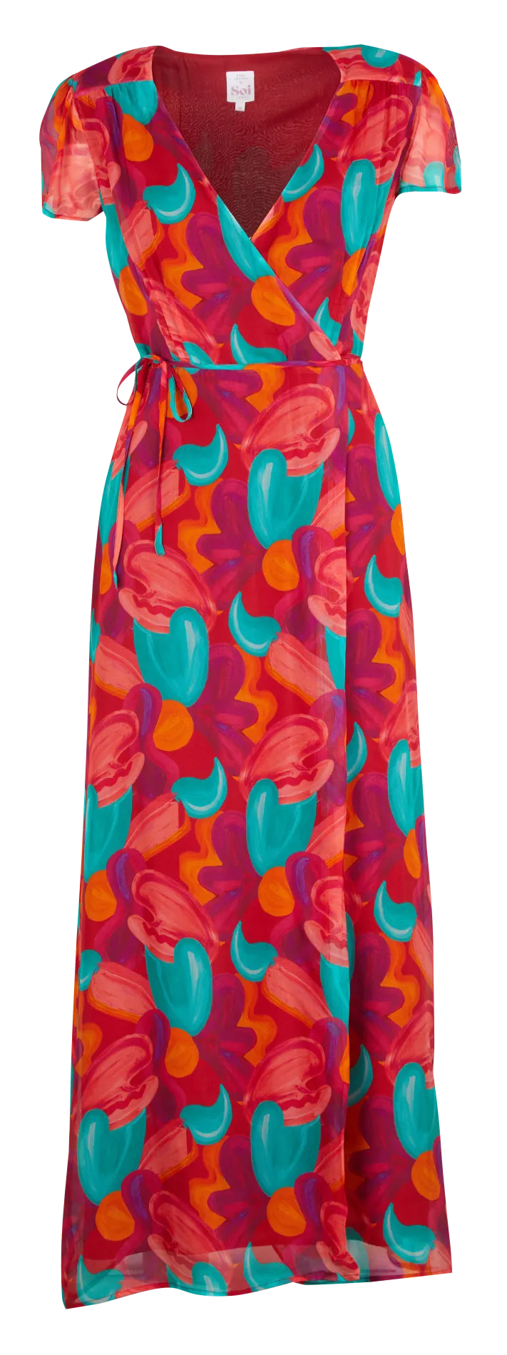 Robe longue portefeuille à imprimé Multicolore MALICE