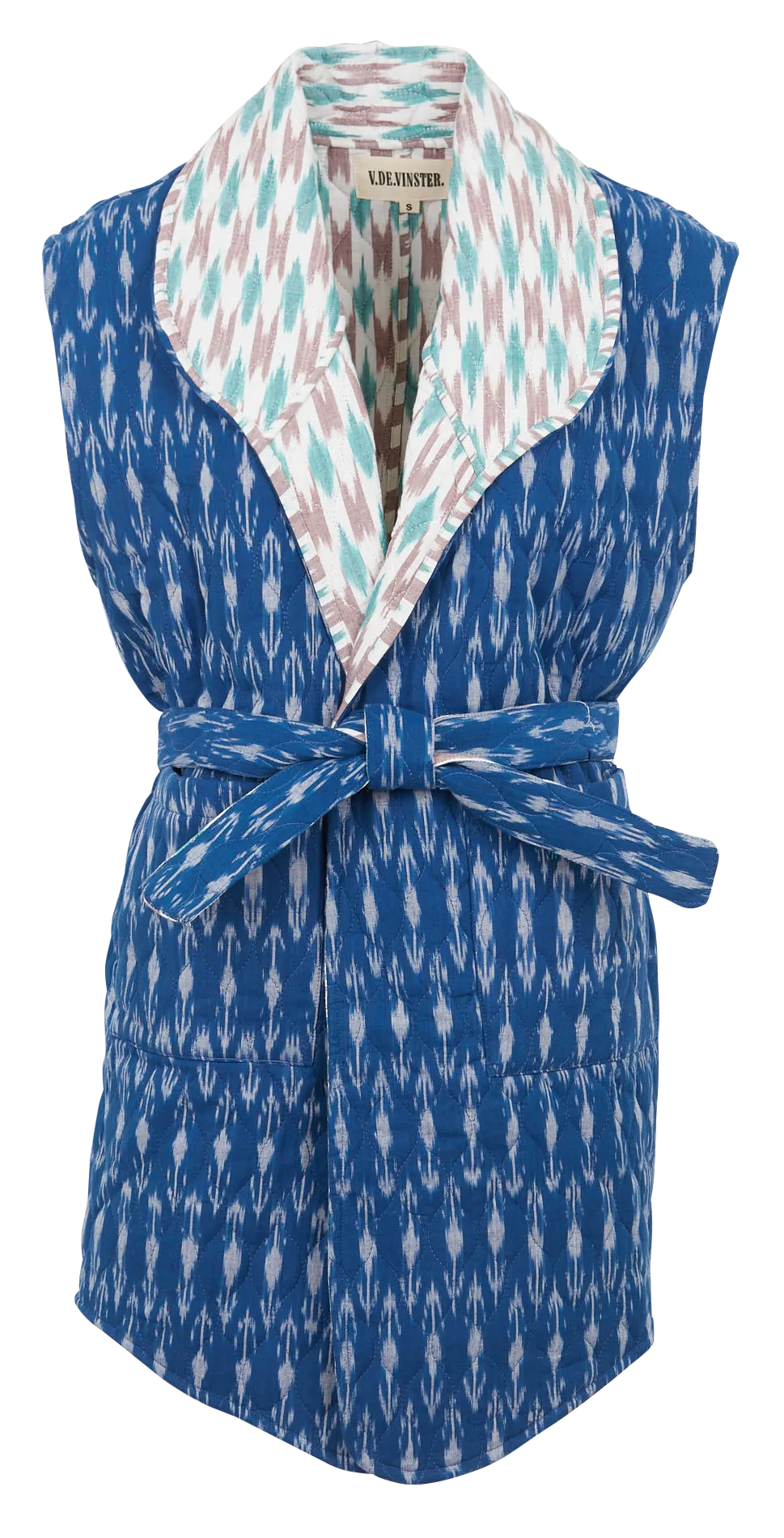 Veste réversible en coton Bleu IKAT KIMONO