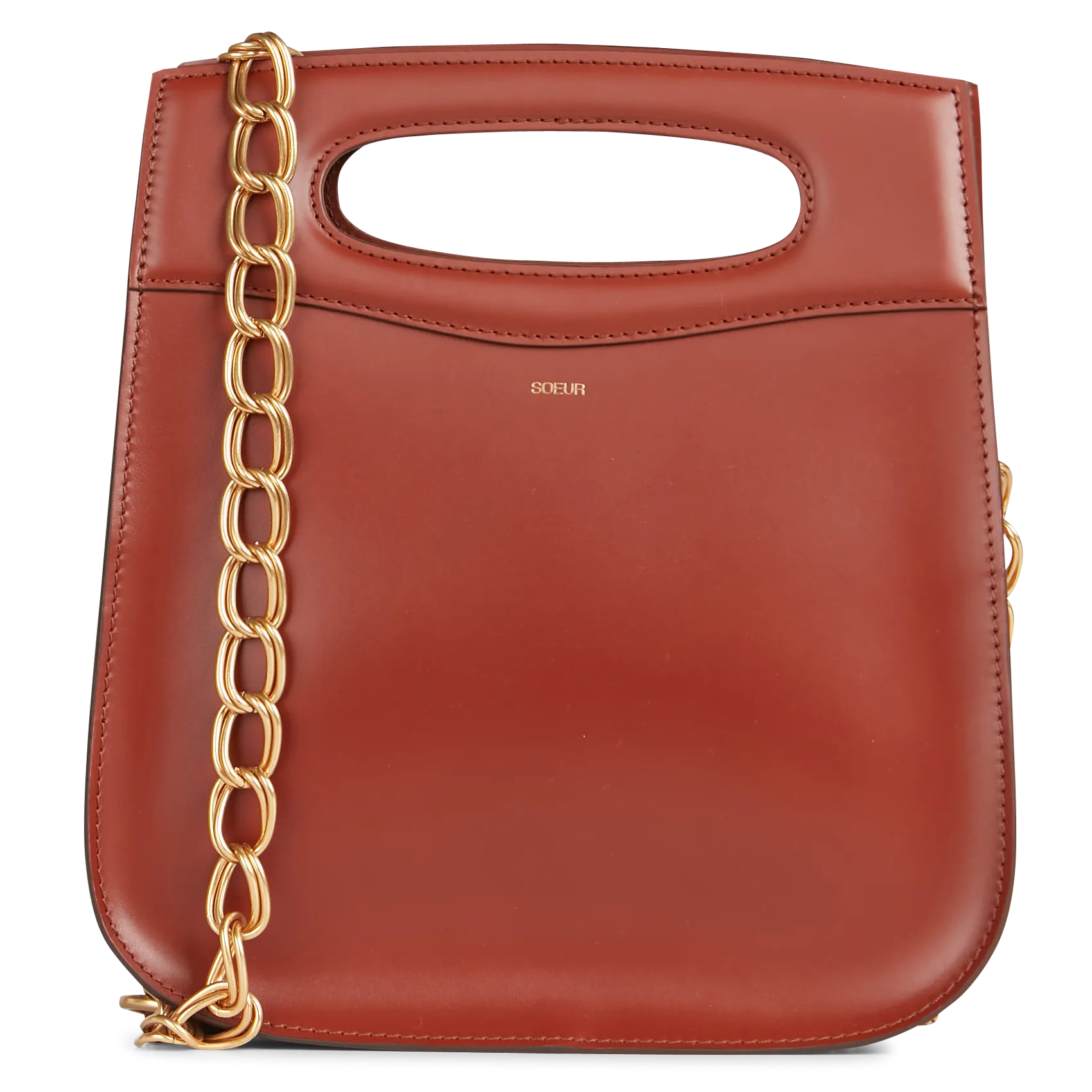 Sac bandoulière en cuir de vachette Marron CHERI