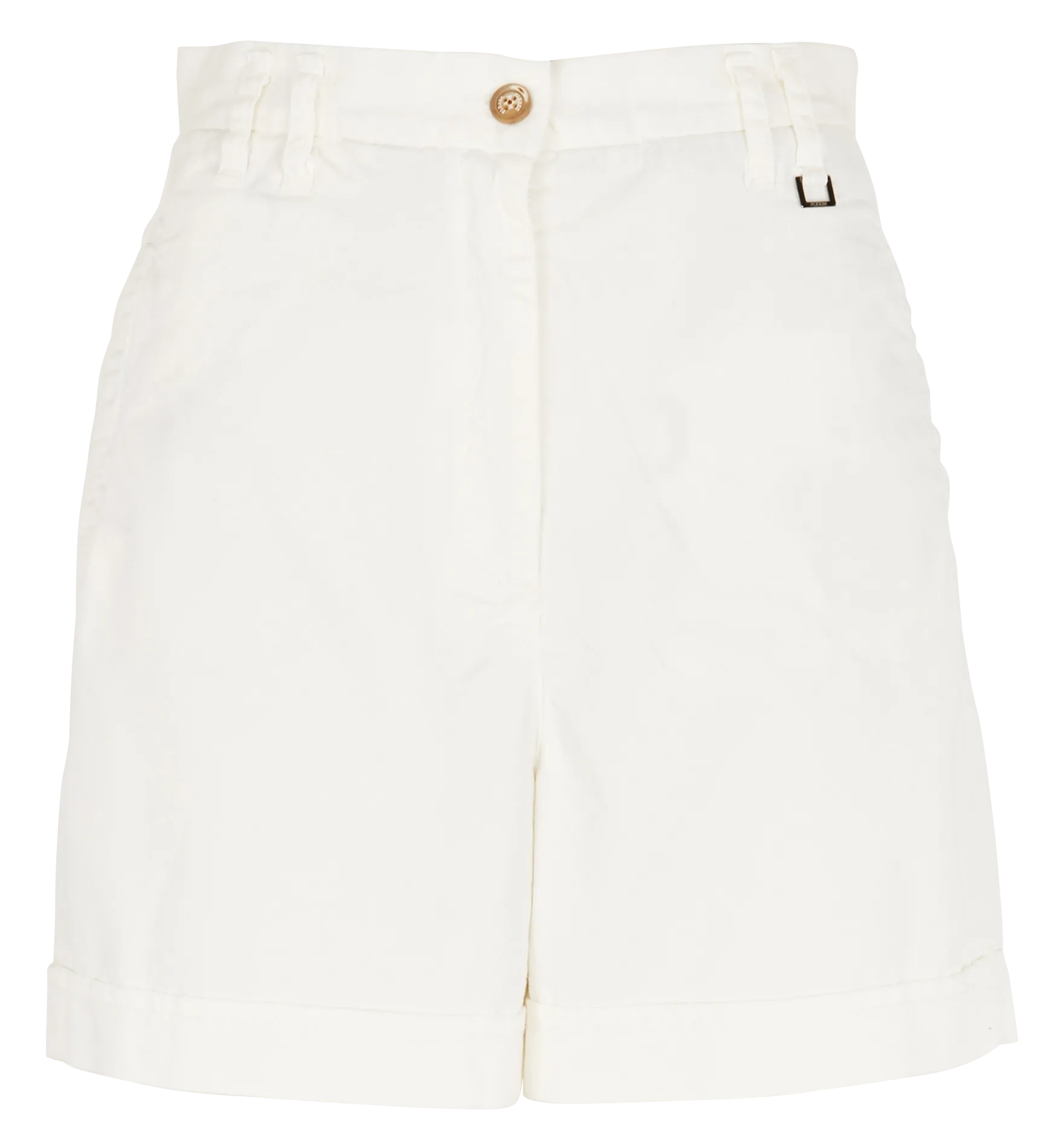 Short taille haute en coton mélangé Blanc