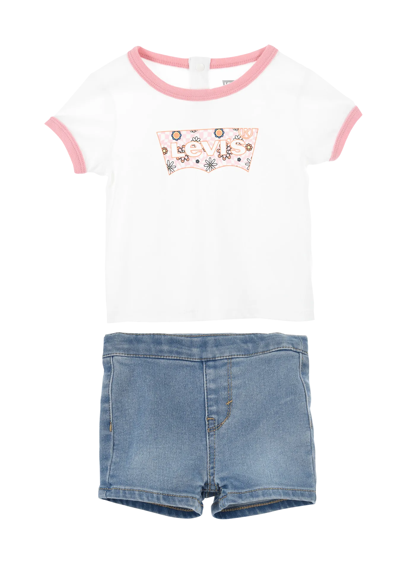 Ensemble 2 pièce en coton bio mélangé Blanc