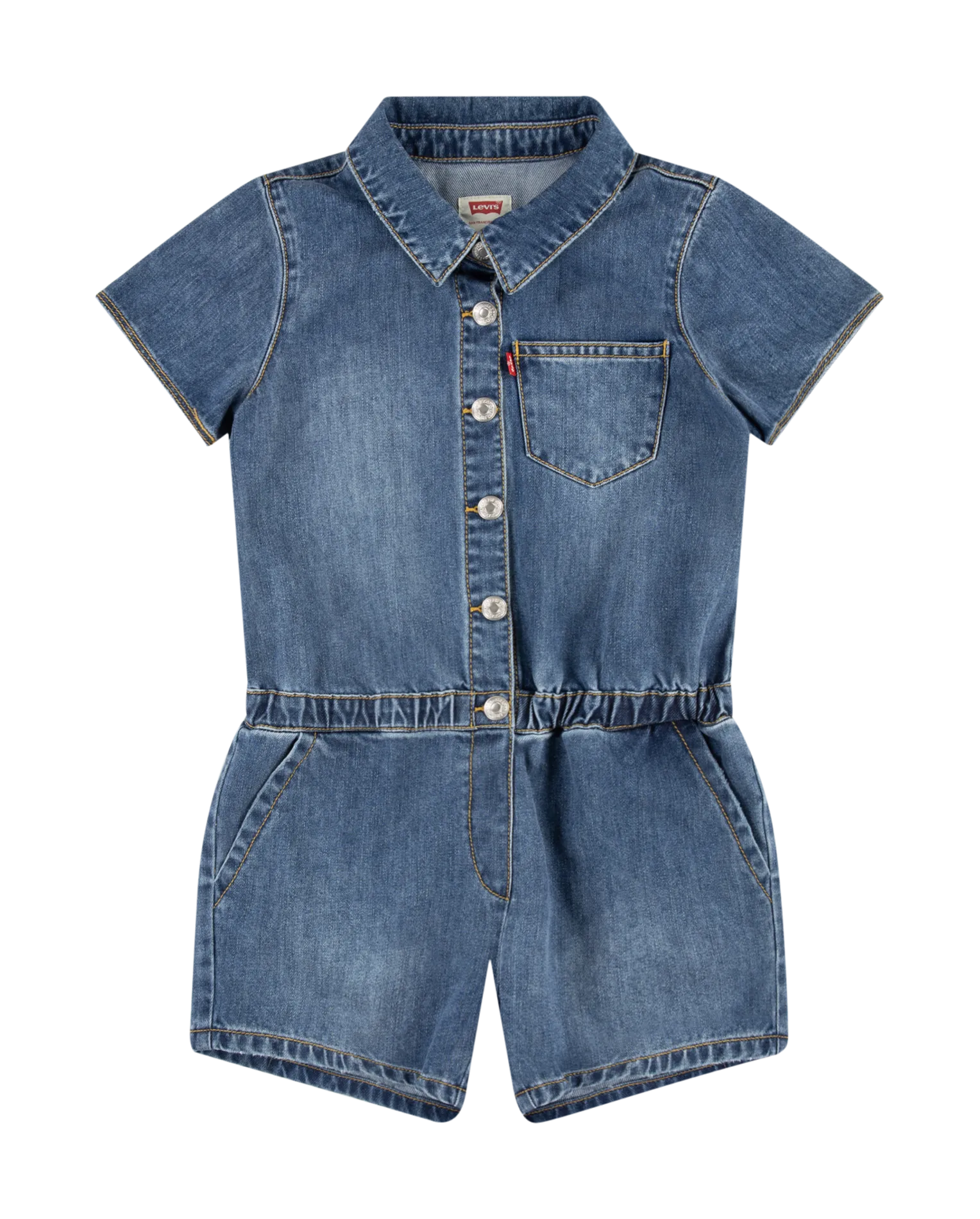 Combinaison col classique en jean et coton Jean Délavé