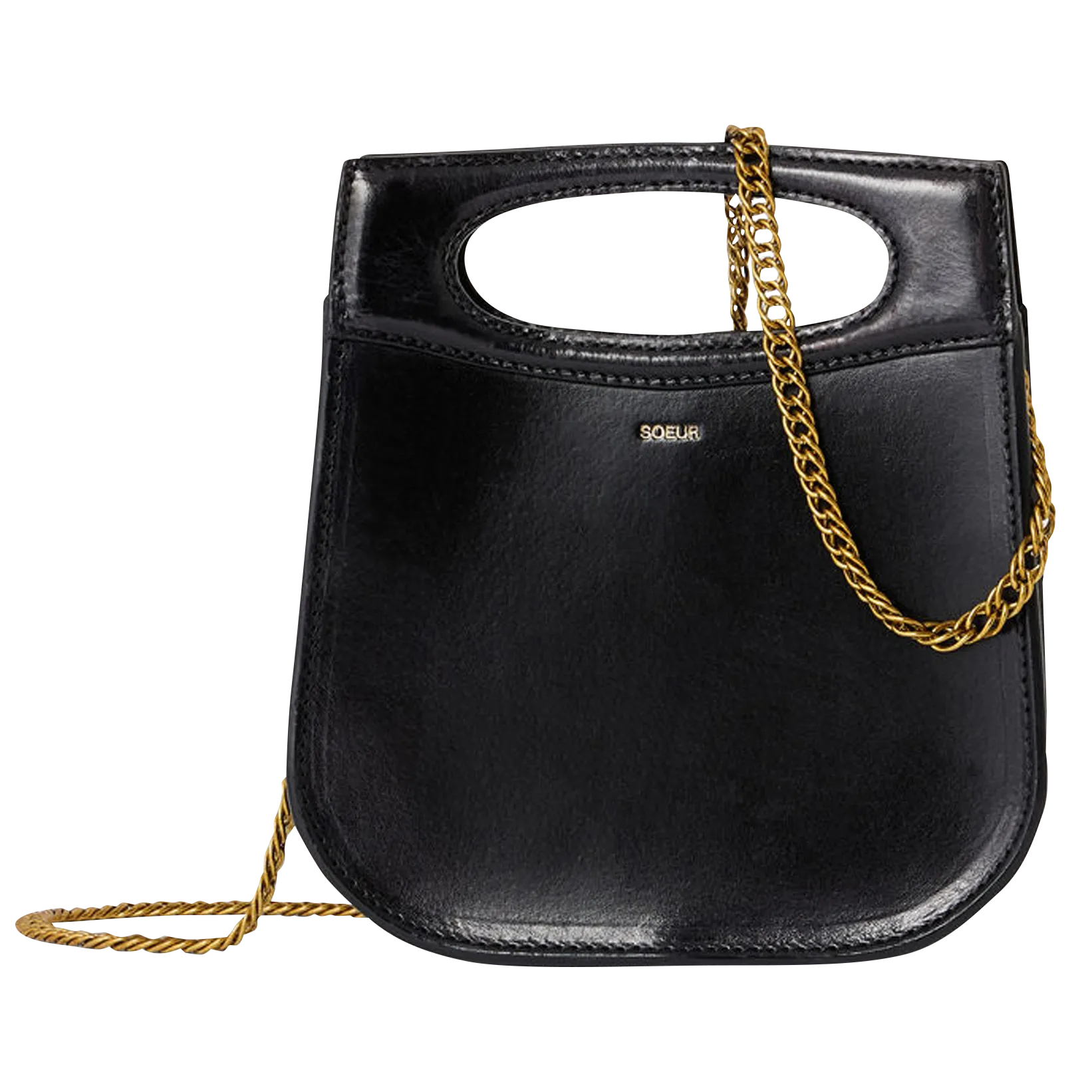 Sac bandoulière en cuir Noir CHERI MINI