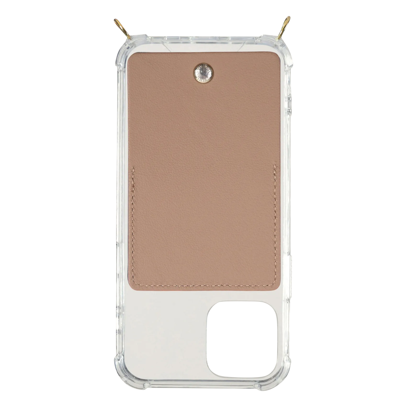 Etui pour iPhone avec pochette en cuir Marron YVES