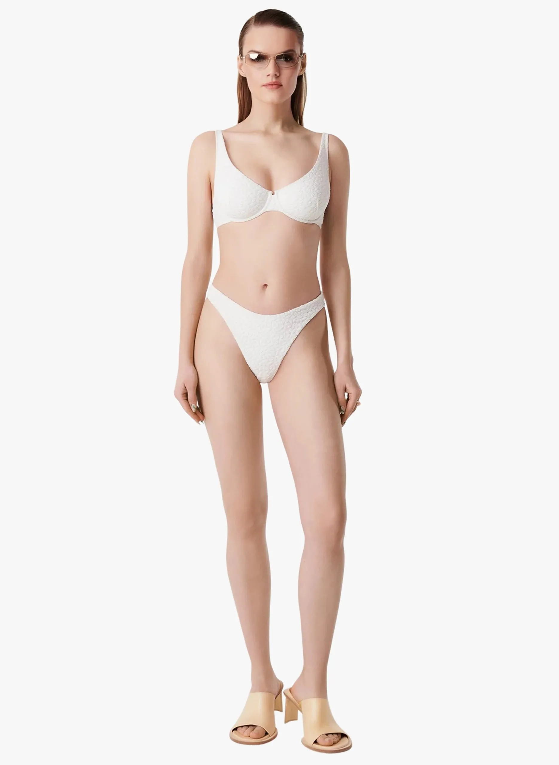 Haut de bikini en jacquard Blanc ENZO