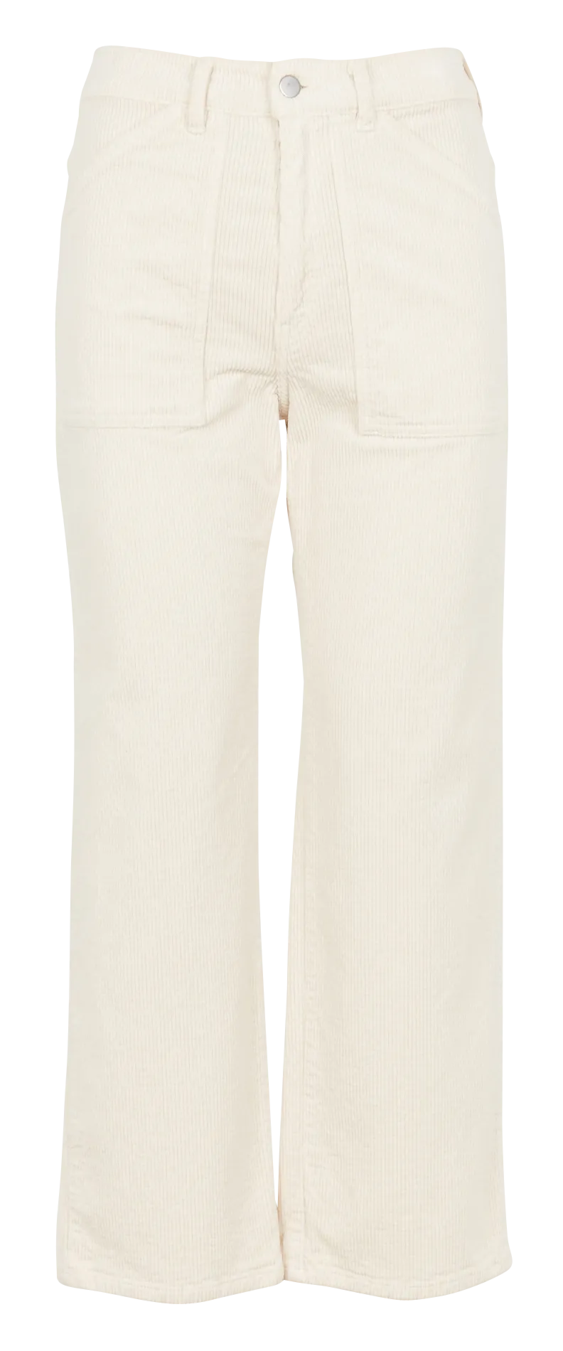 Pantalon taille haute large en coton Blanc EDDY