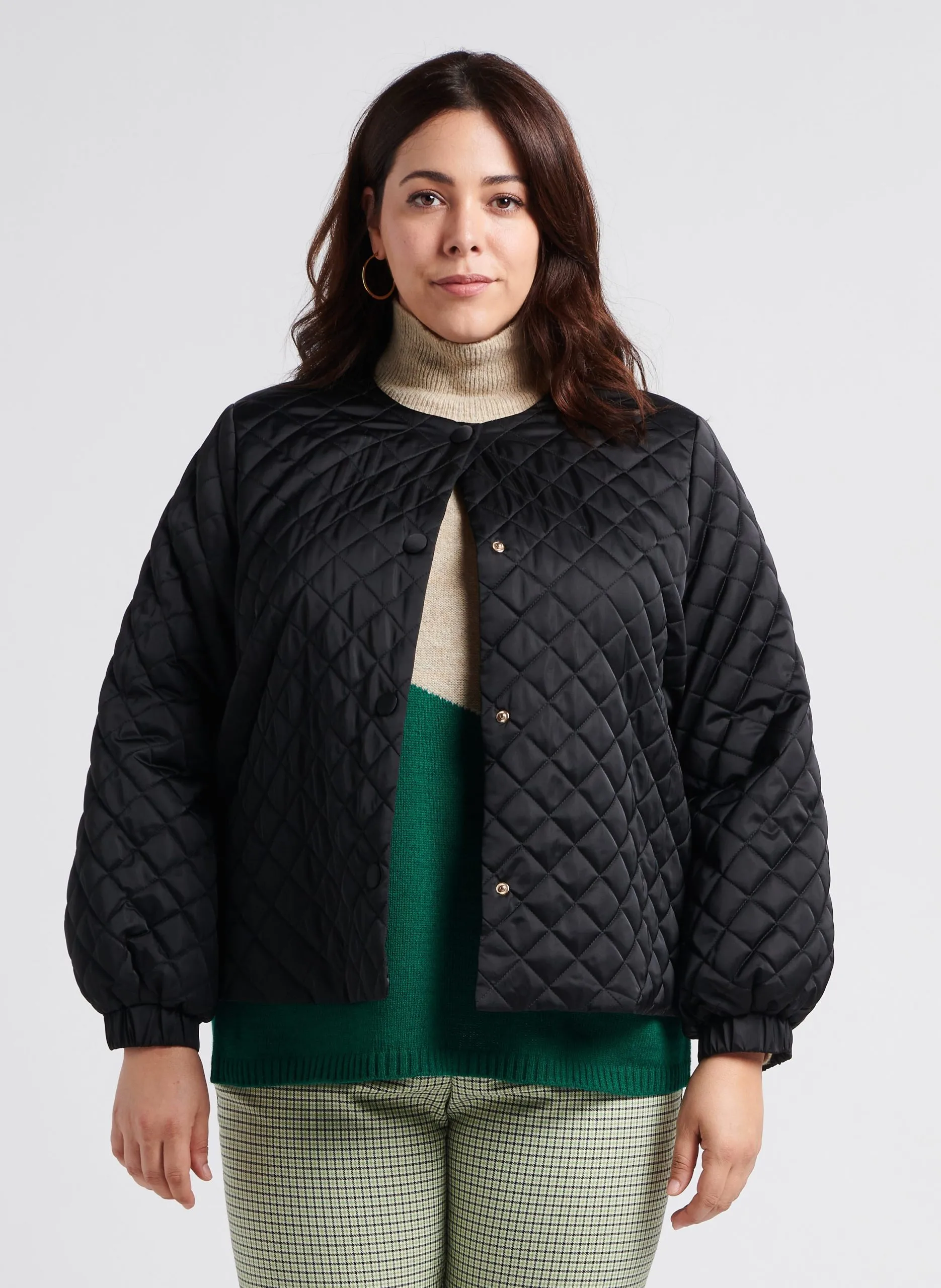 Doudoune courte matelassée Noir PACE