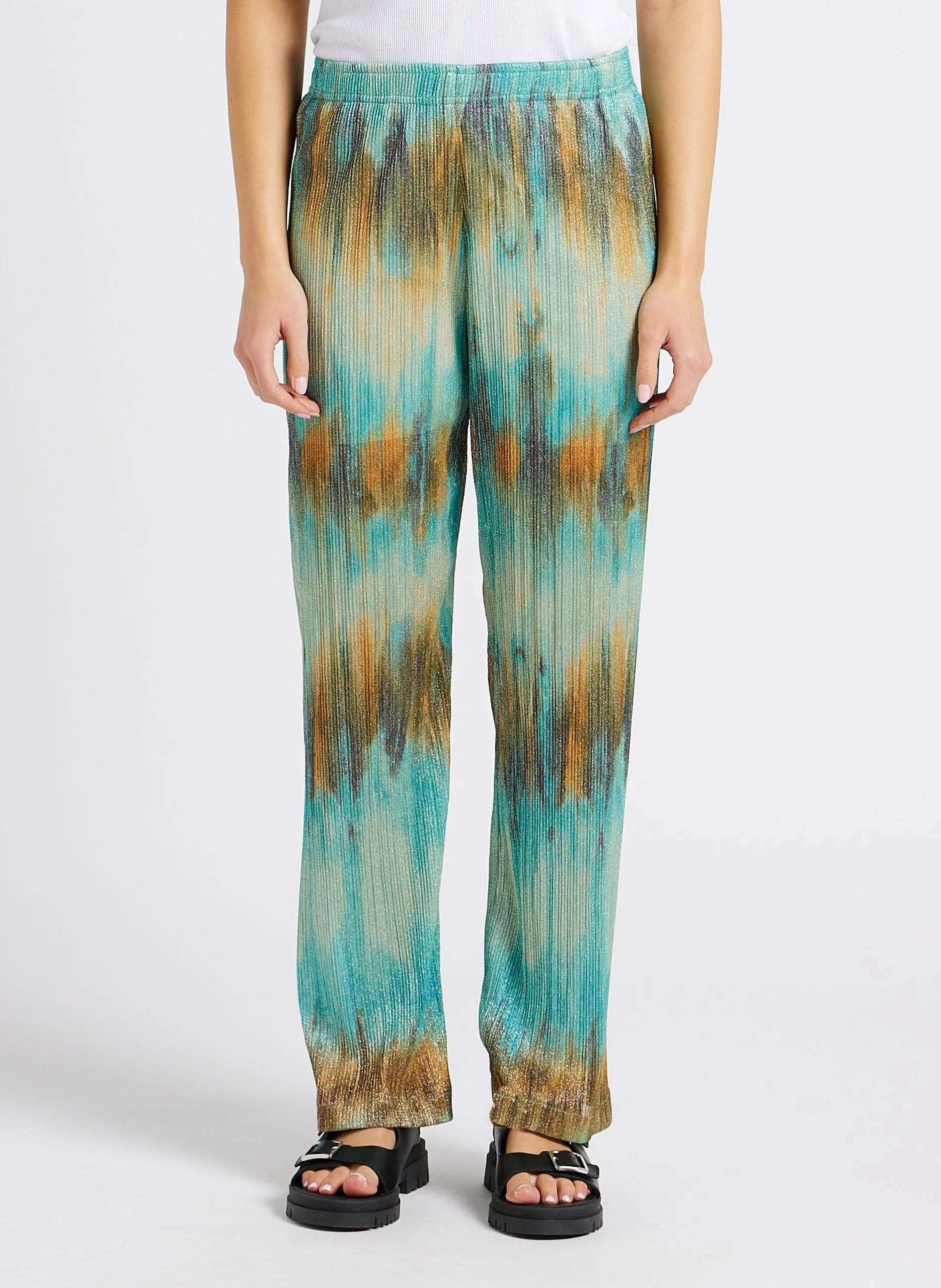 Pantalon taille haute Bleu