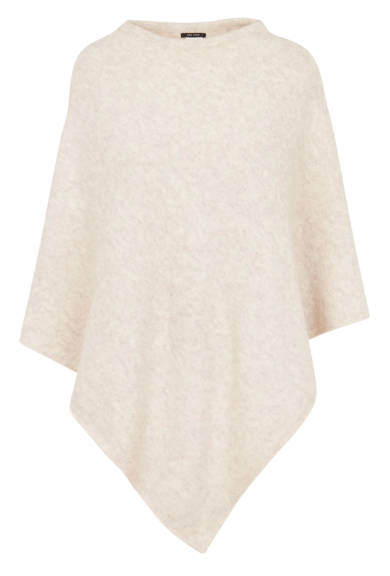 Ponch col rond en maille mélangée Blanc ALAMO