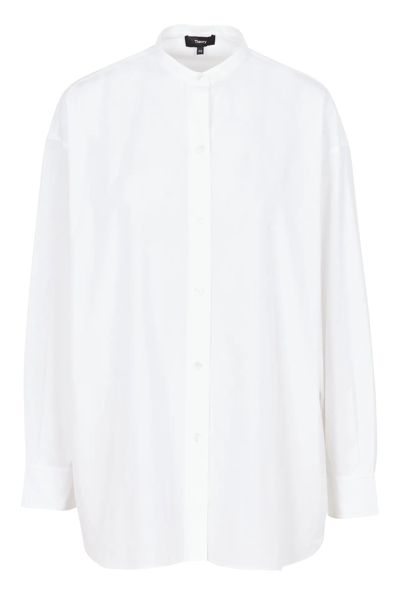 Chemise ample col mao en coton Blanc