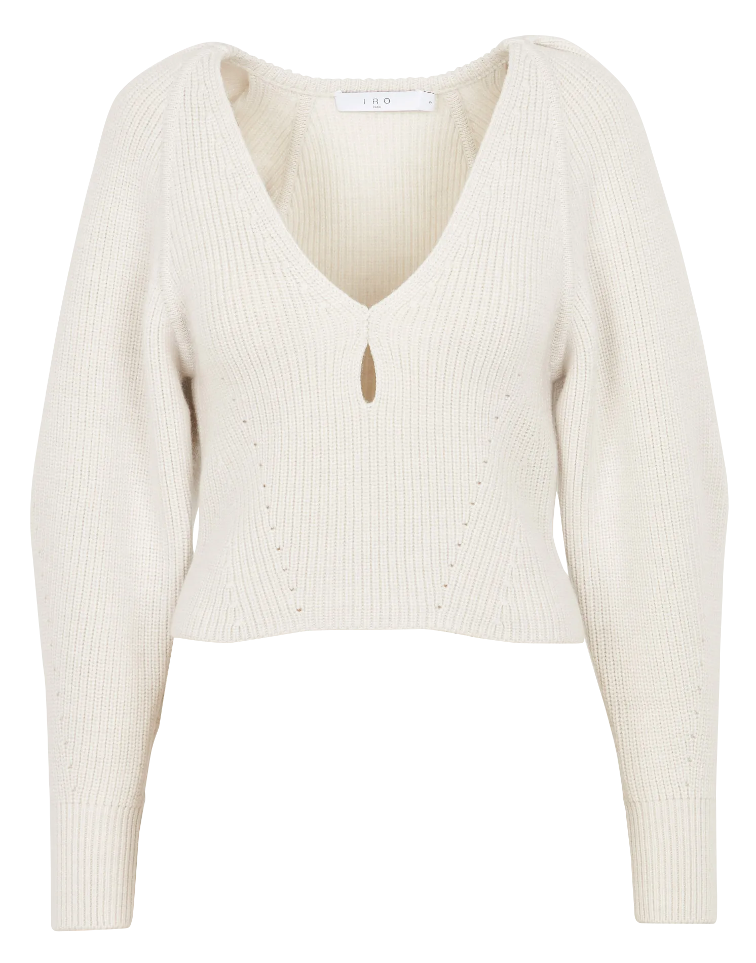 Pull décolleté V en laine Beige ADSILA