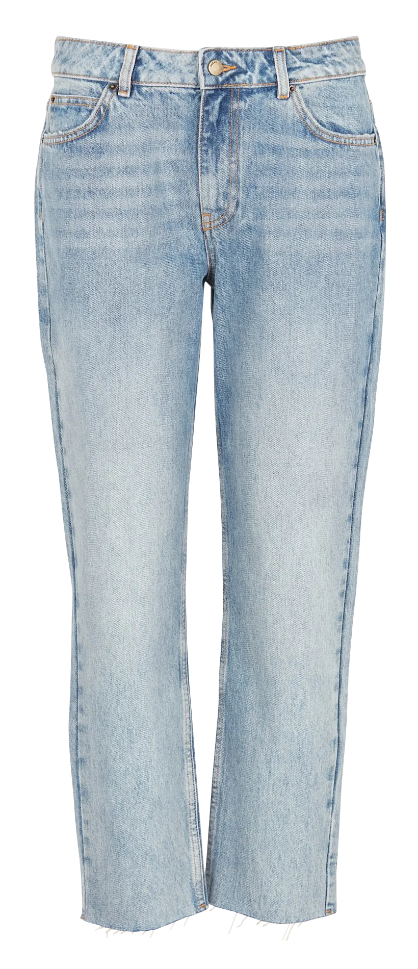 Jean slim taille haute en coton Bleu EVAN