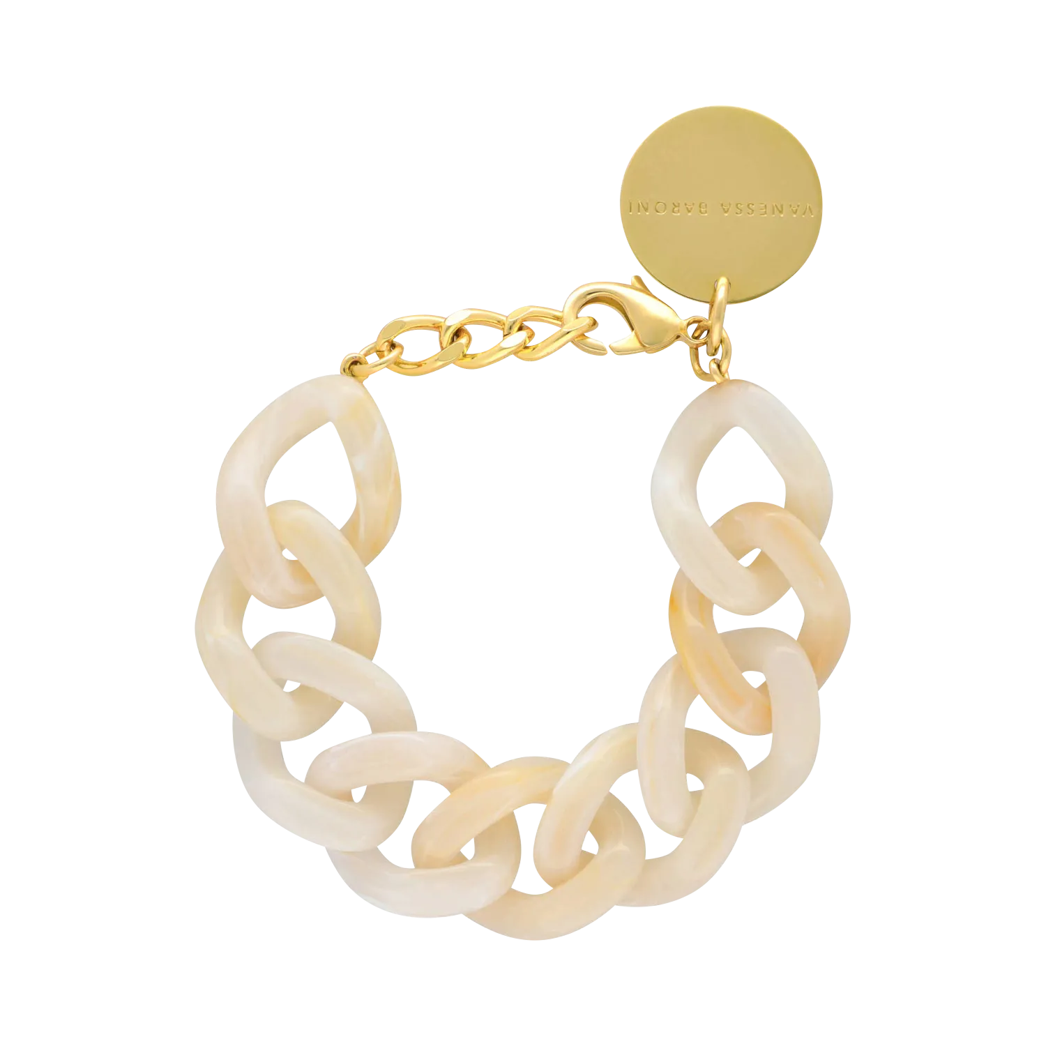 Bracelet à maillons marbrés Blanc FLAT CHAIN