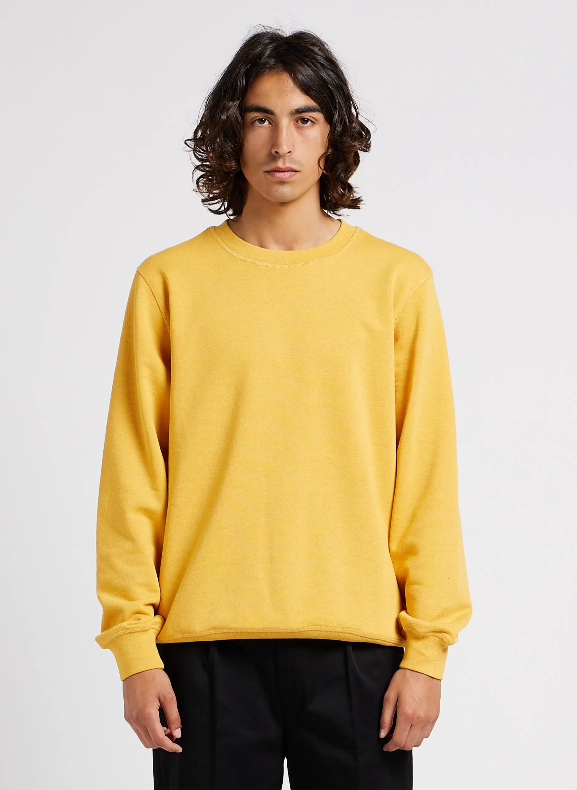 Pull col rond en coton mélangé Jaune REBORN