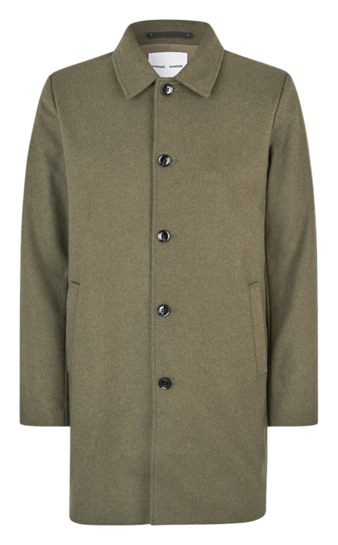 Manteau col classique en laine mélangée Marron OLLY