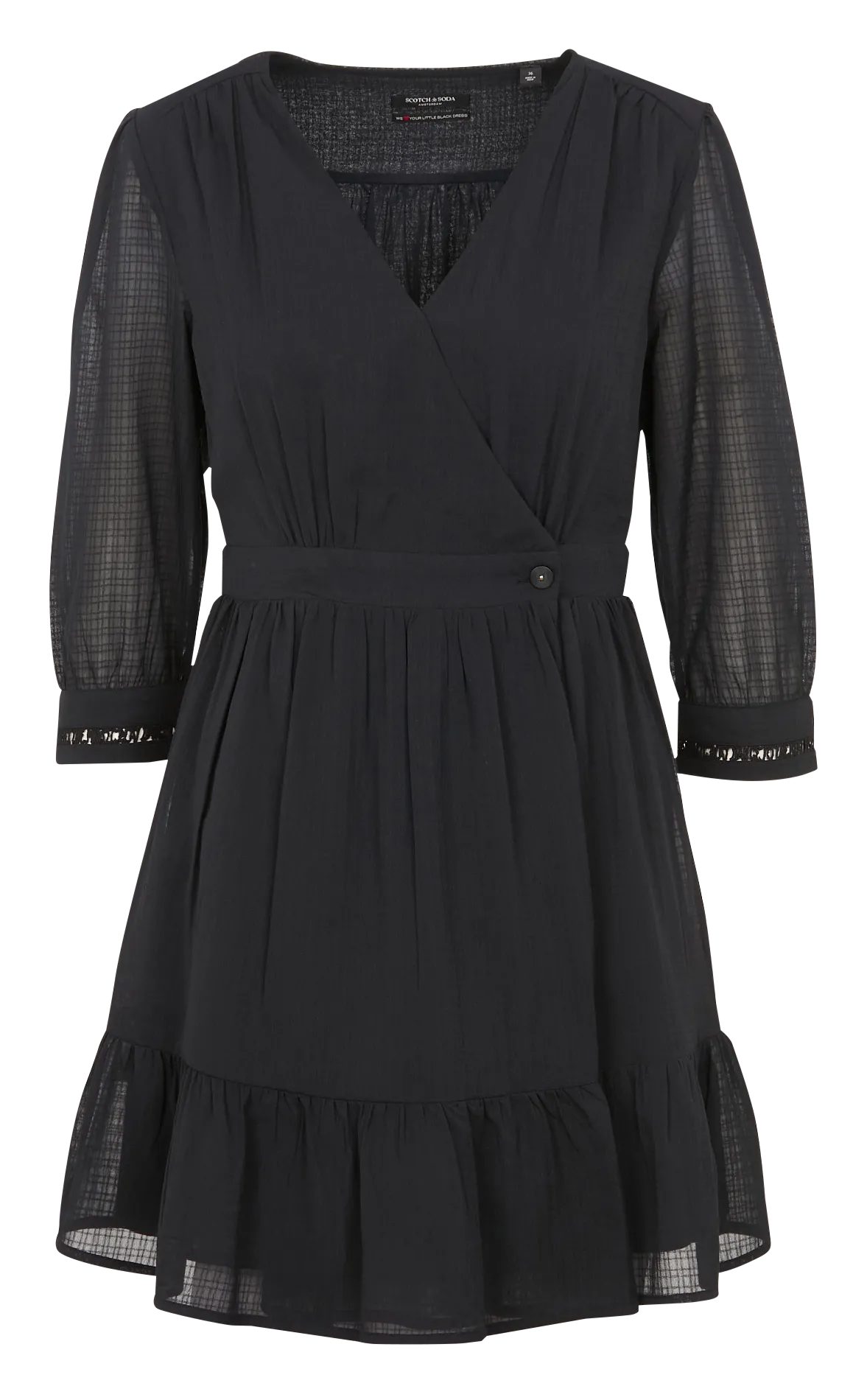 Robe col V cintrée Noir