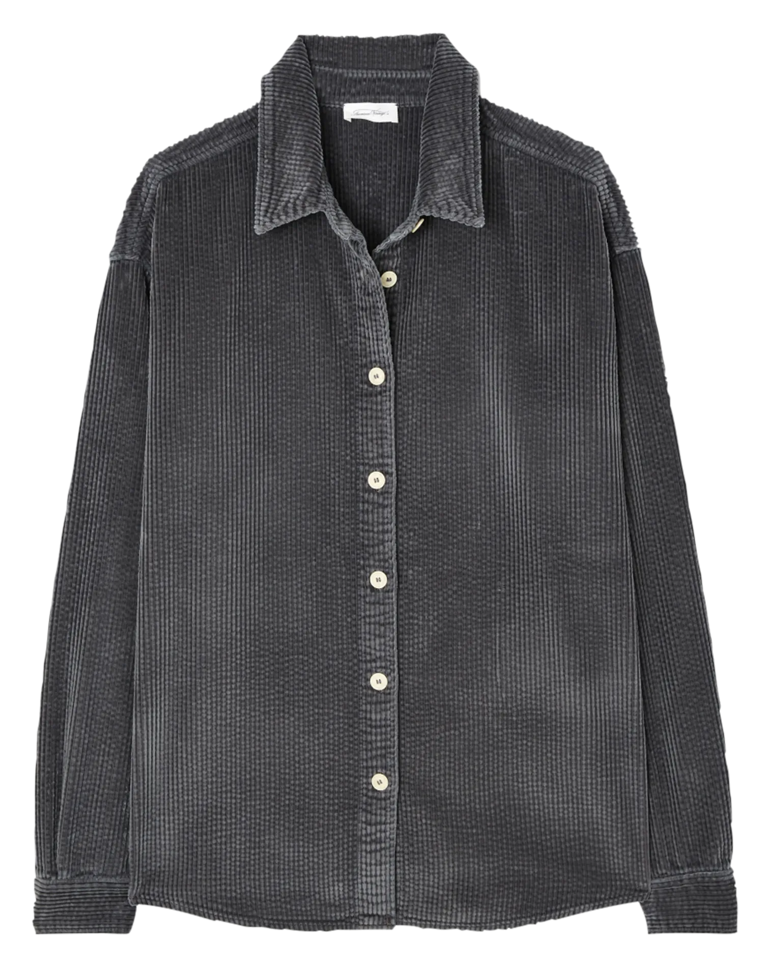Surchemise col classique en velours côtelé Noir PADOW
