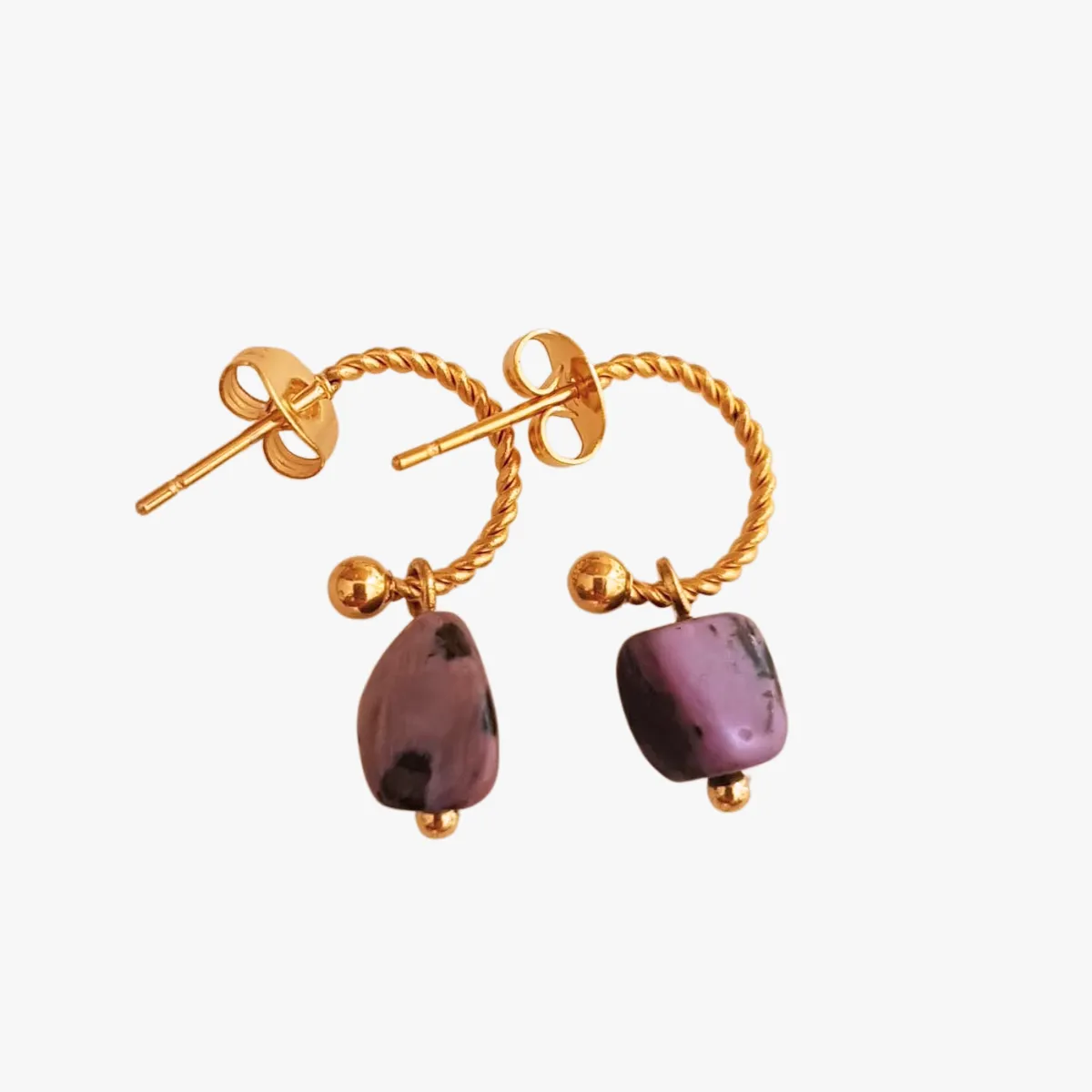 Boucles d'oreilles charoite Vert FAME