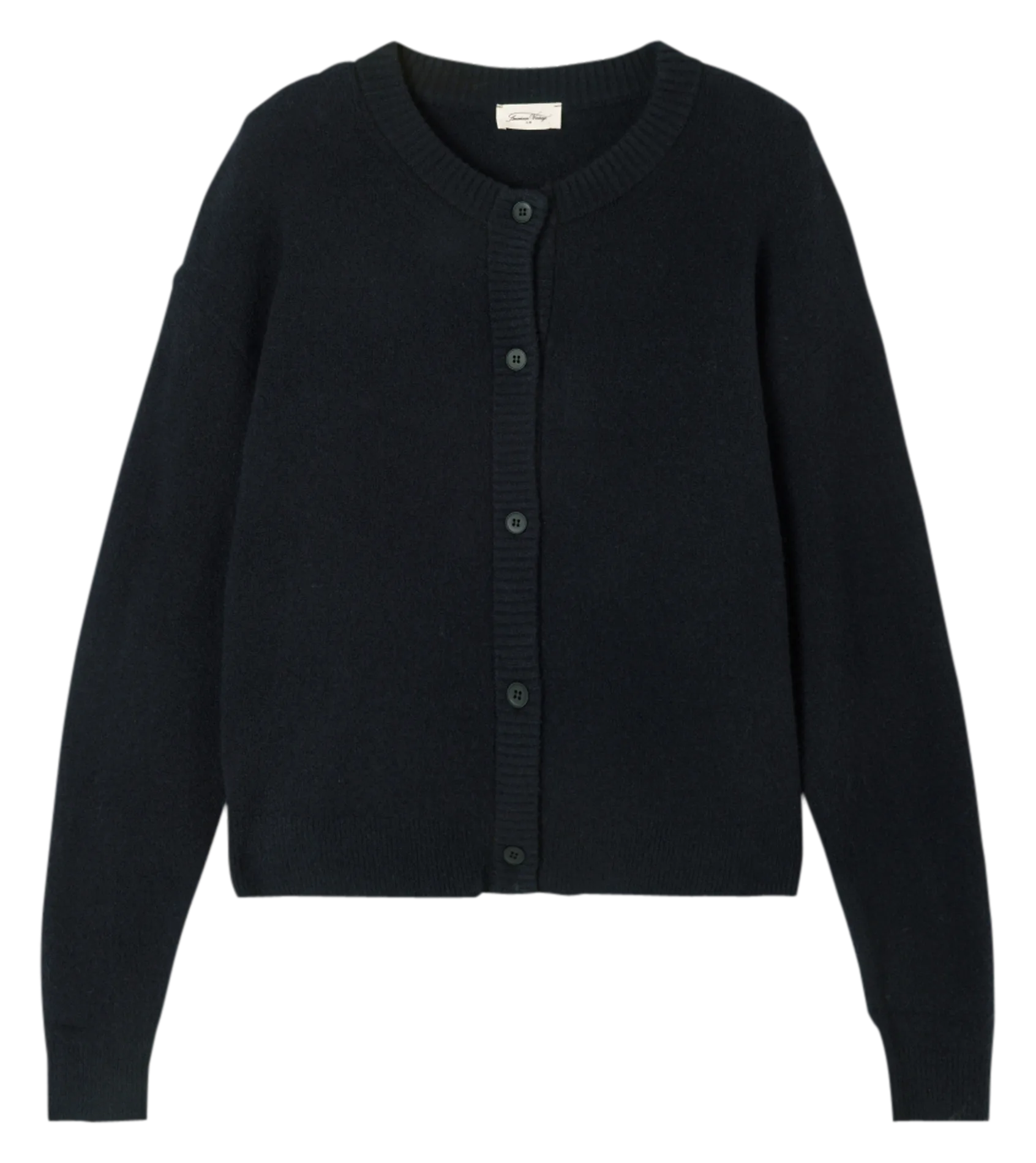 Gilet oversize col rond boutonné Noir DAMSVILLE